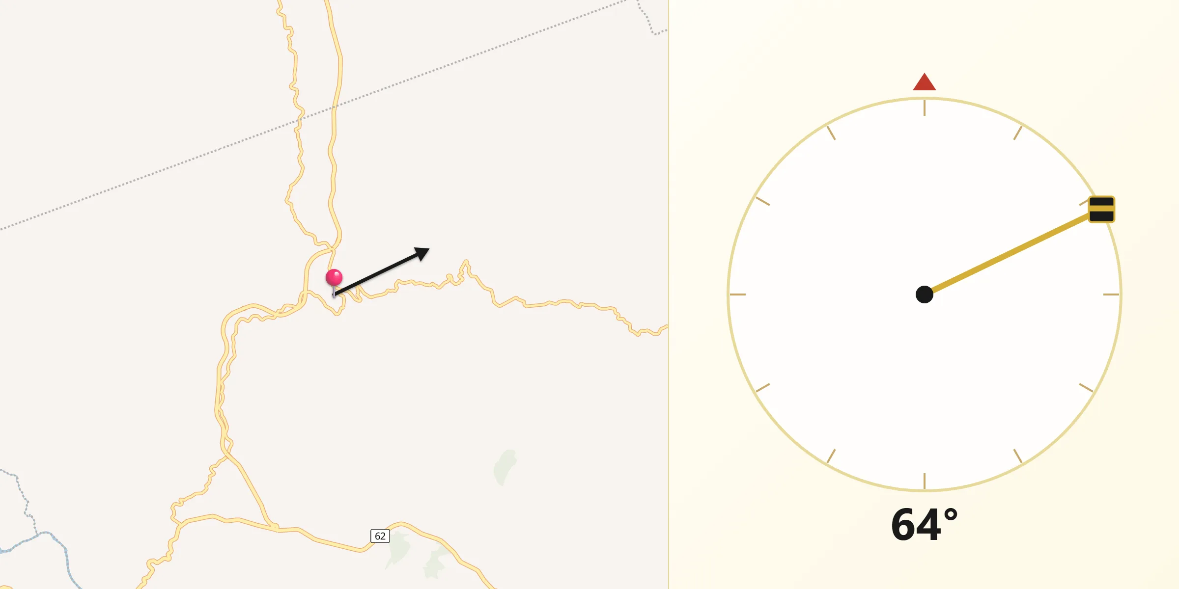 Dirección de la Qibla desde Maceo