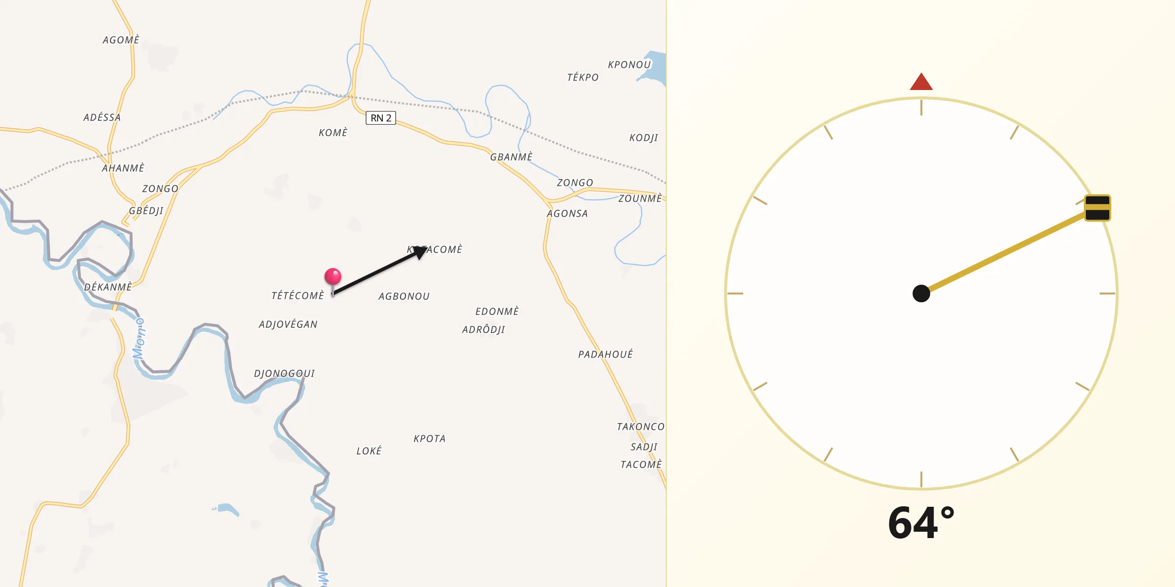 Alkibla daga Commune of Athieme zuwa Makka