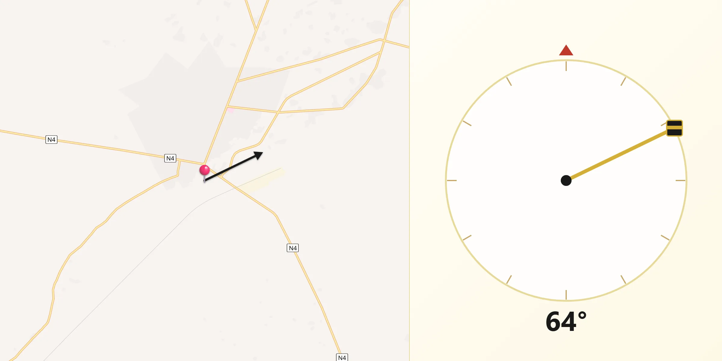 Direction vers la Qibla depuis Tabligbo