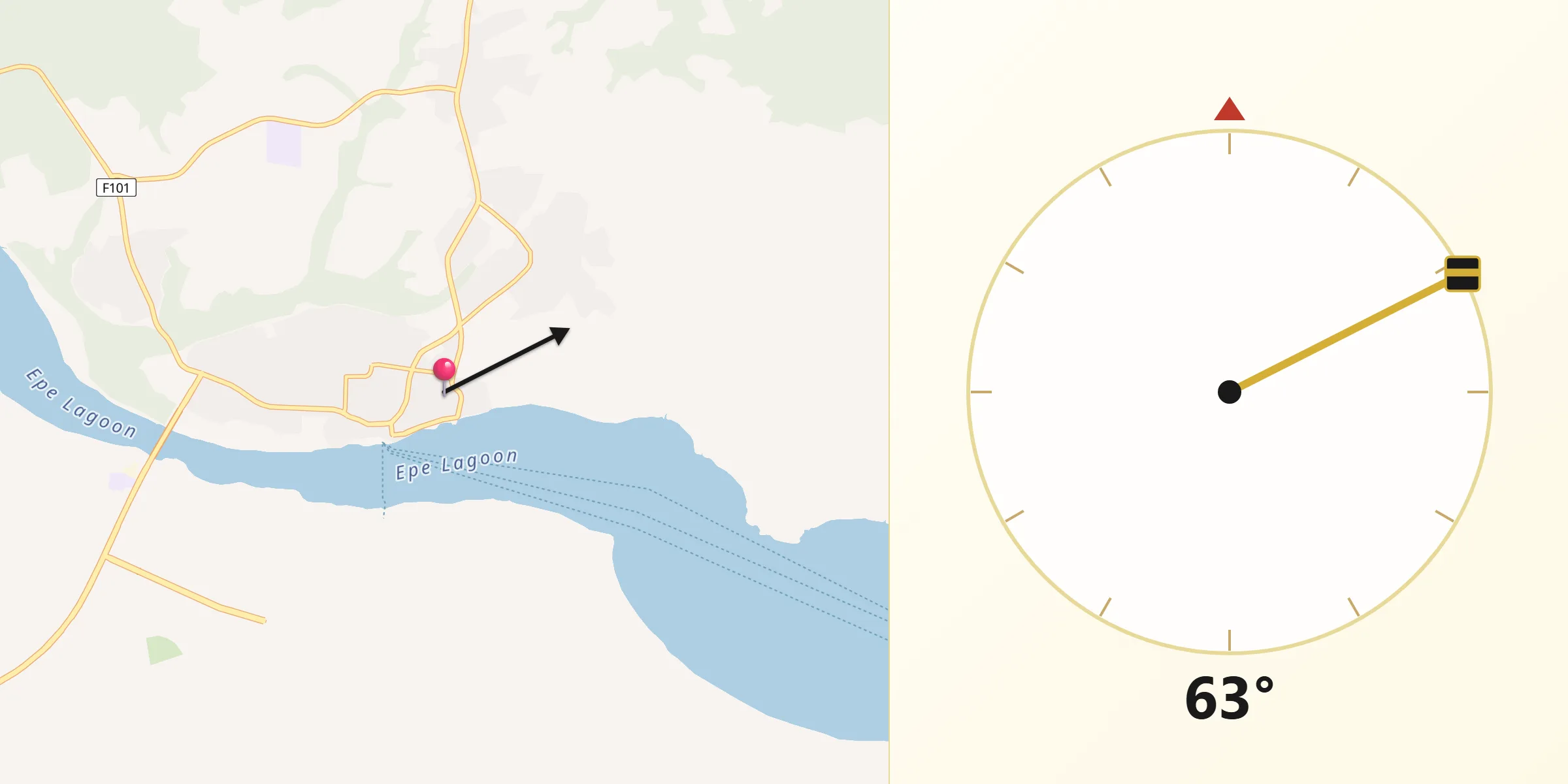 Qibla Direction from Epe