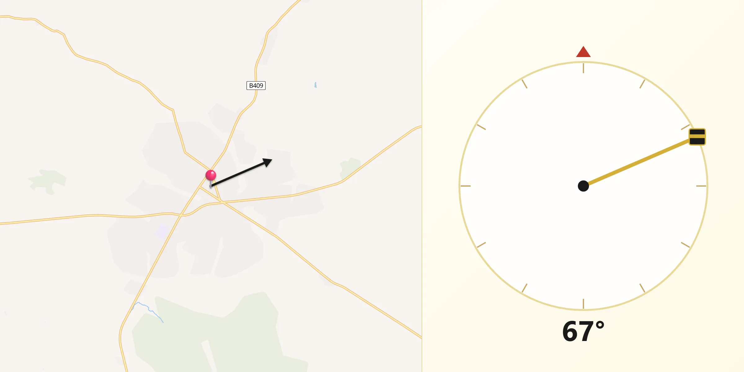 Direction vers la Qibla depuis Sinfra