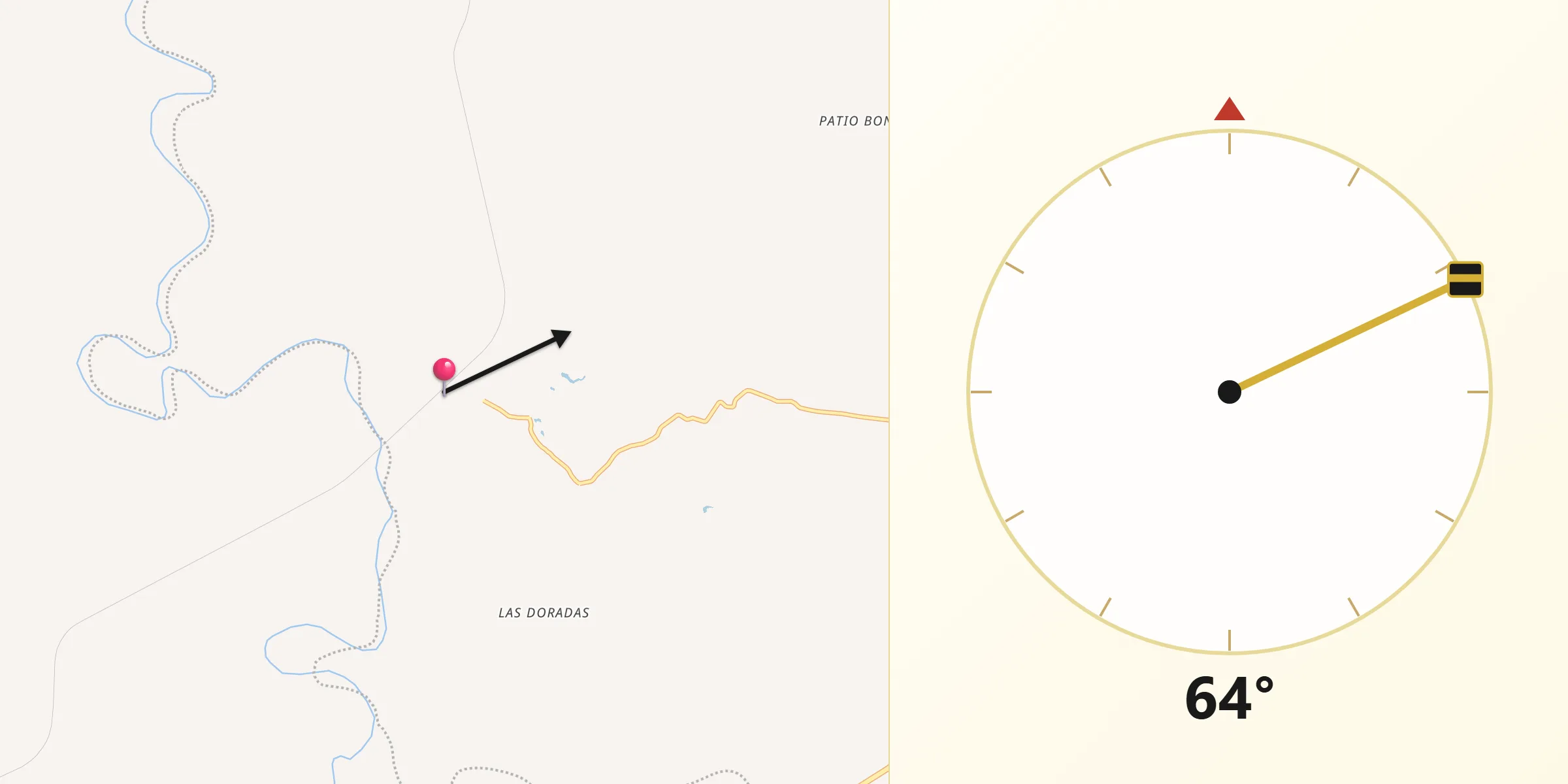 Dirección de la Qibla desde Puerto Parra