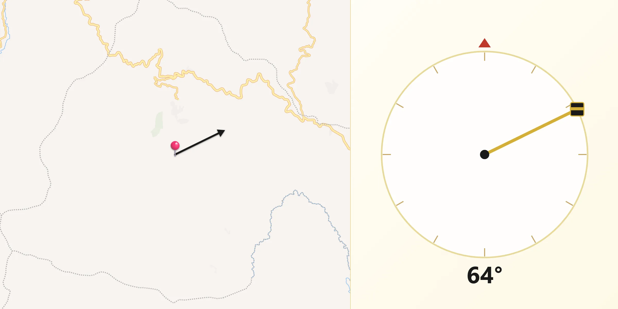 Dirección de la Qibla desde Giraldo