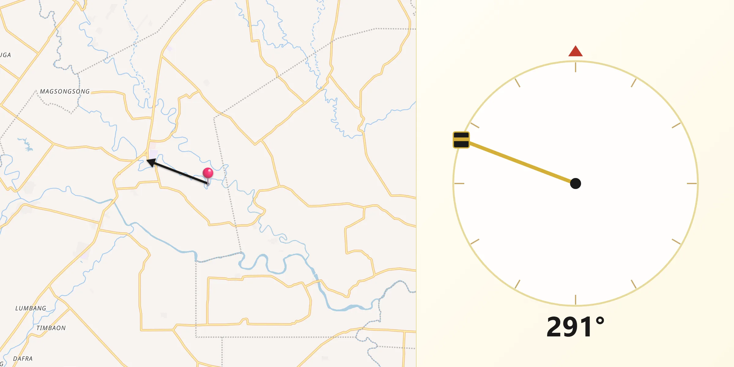 Qibla Direction from Hagonoy