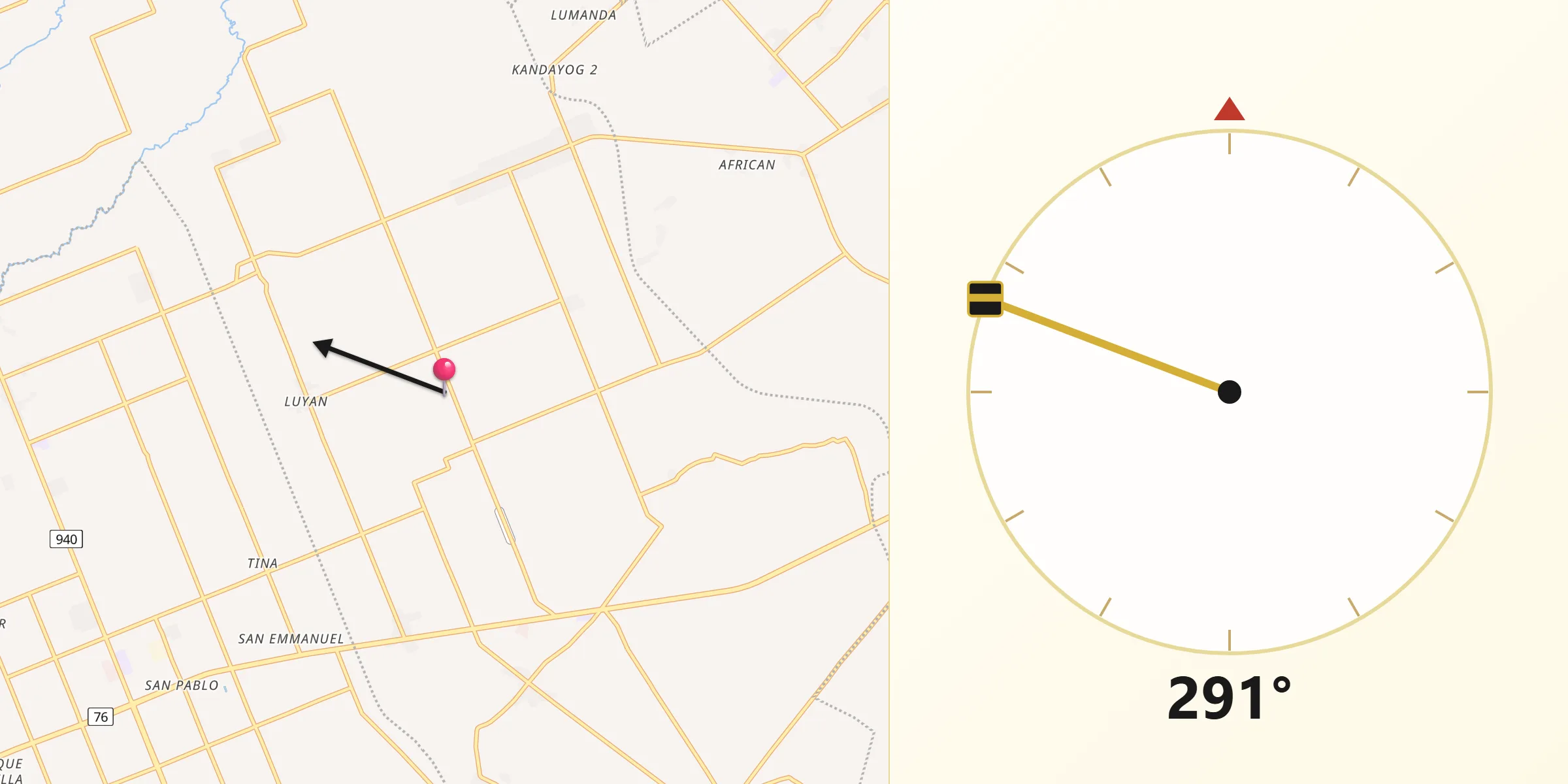 Qibla Direction from Buluan