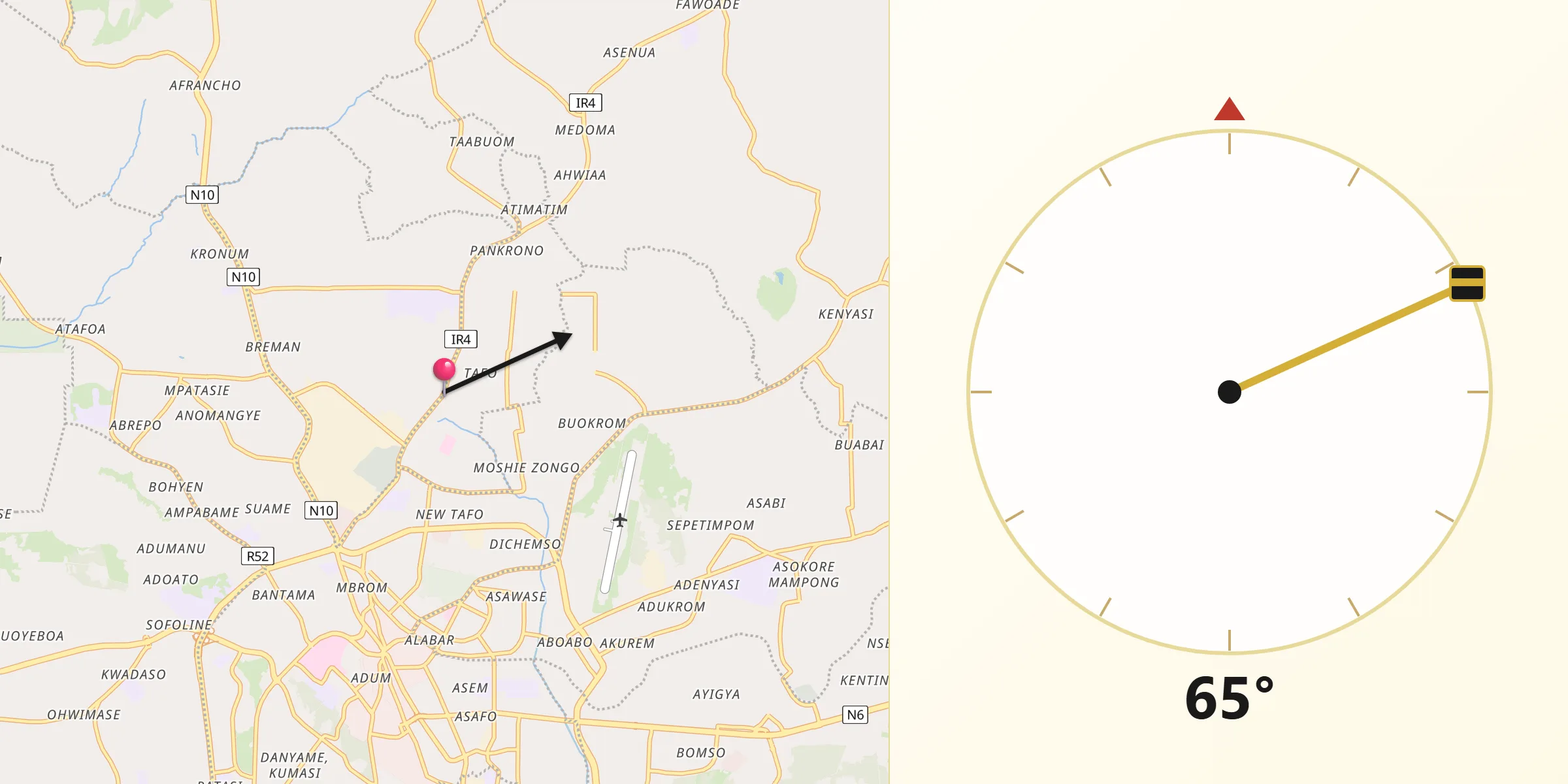 Qibla Direction from Tafo
