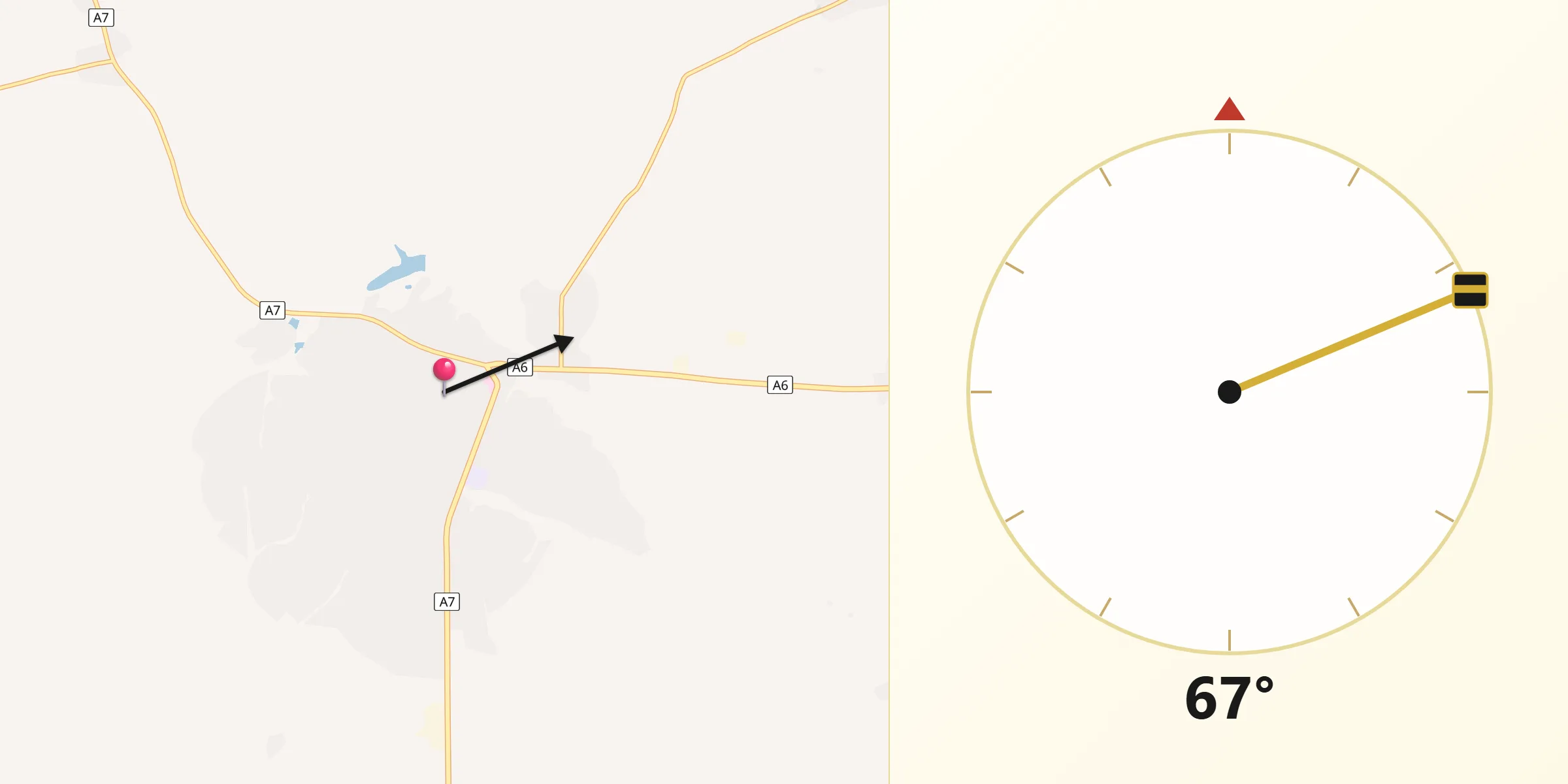 Direction vers la Qibla depuis Duekoué