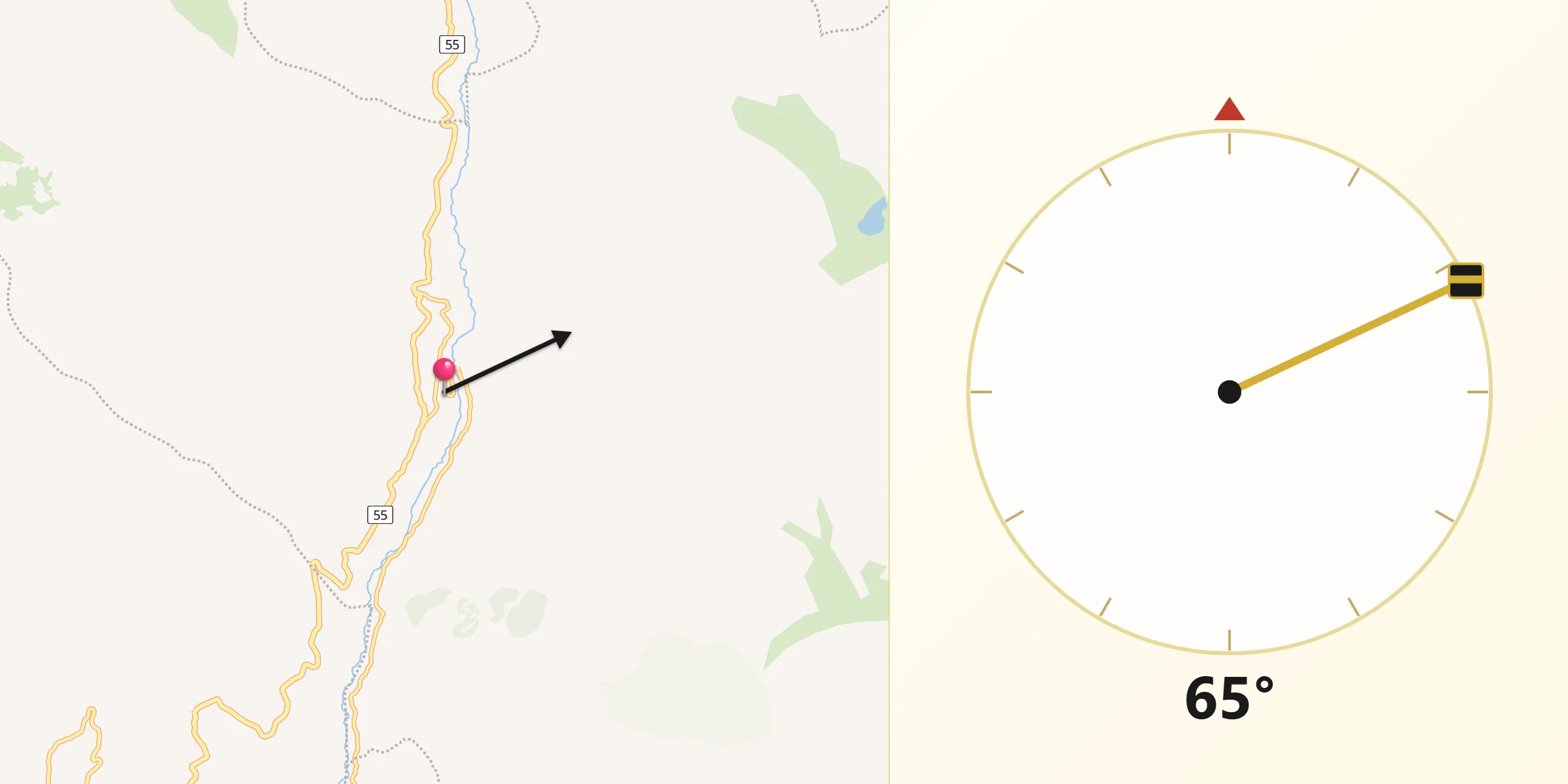 Dirección de la Qibla desde Concepción