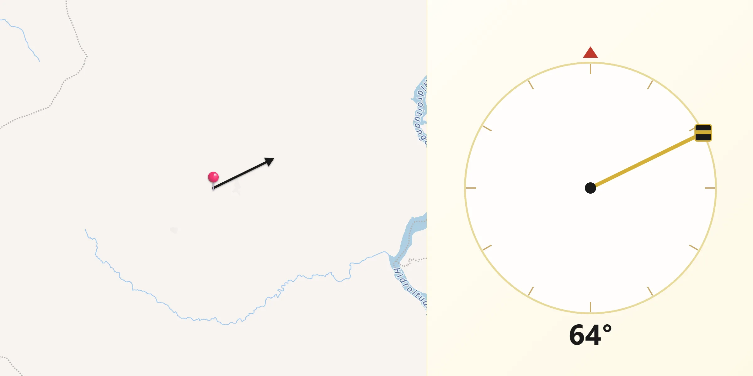 Dirección de la Qibla desde Buriticá