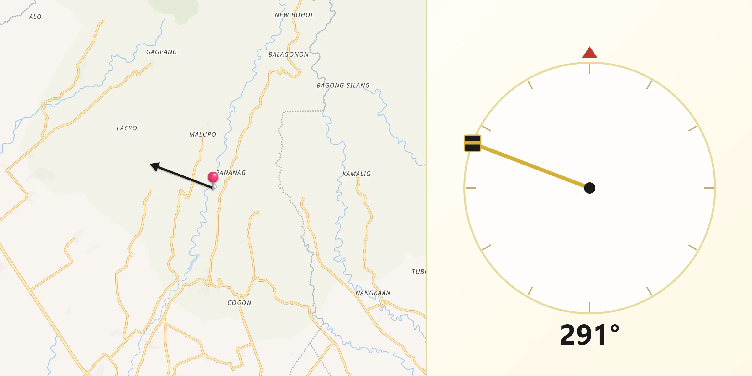 Qibla Direction from Digos
