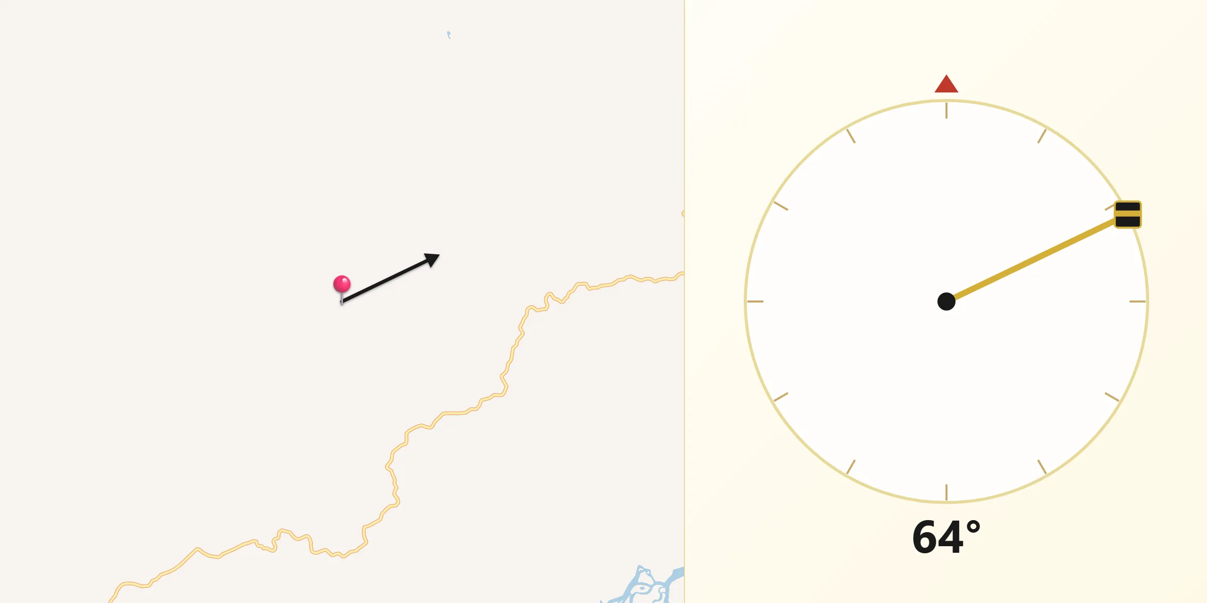 Dirección de la Qibla desde Yondó