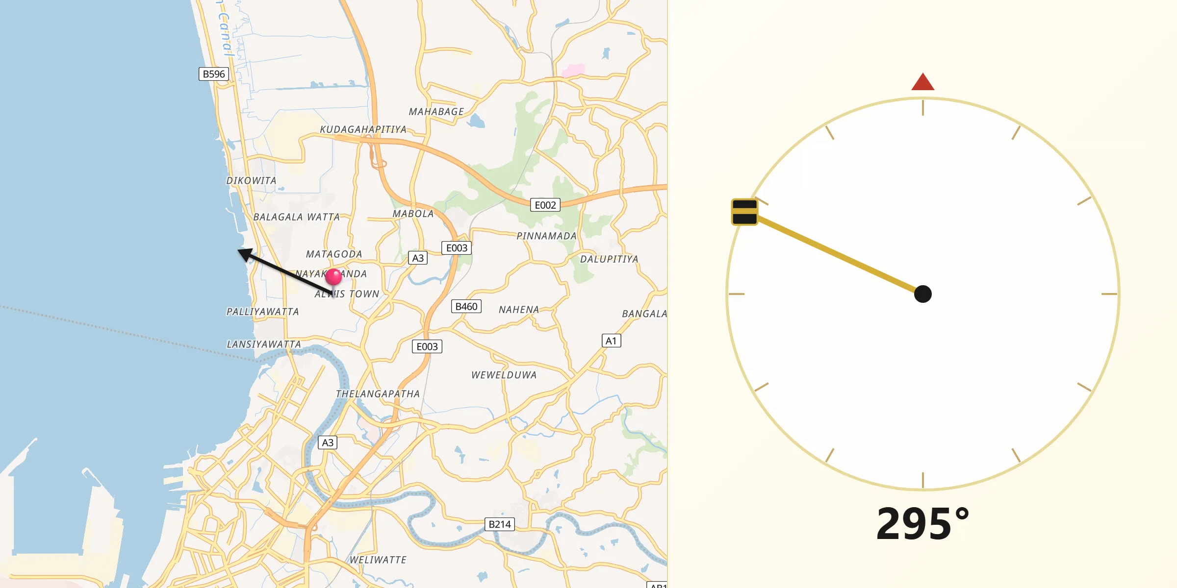 Qibla Direction from Hendala