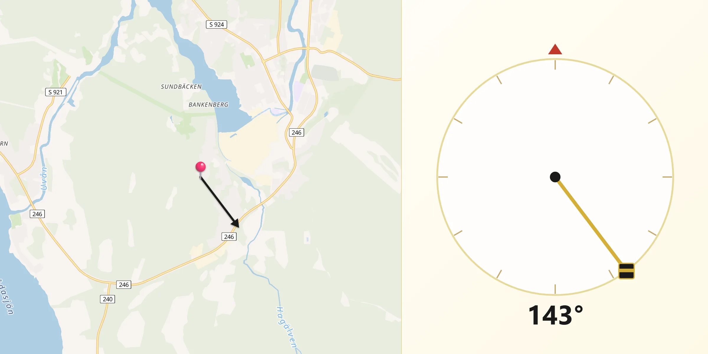 Qibla Riktning från Hagfors