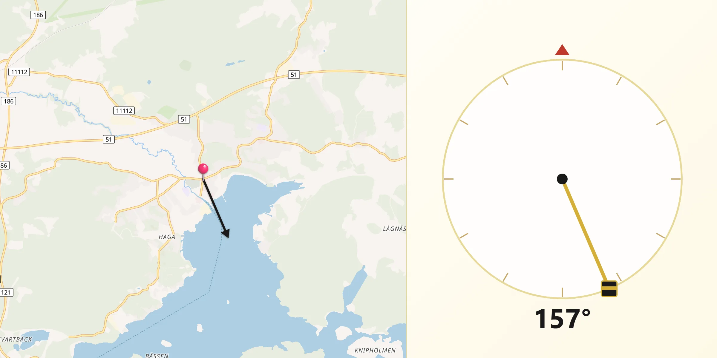 Qibla Riktning från Ingå