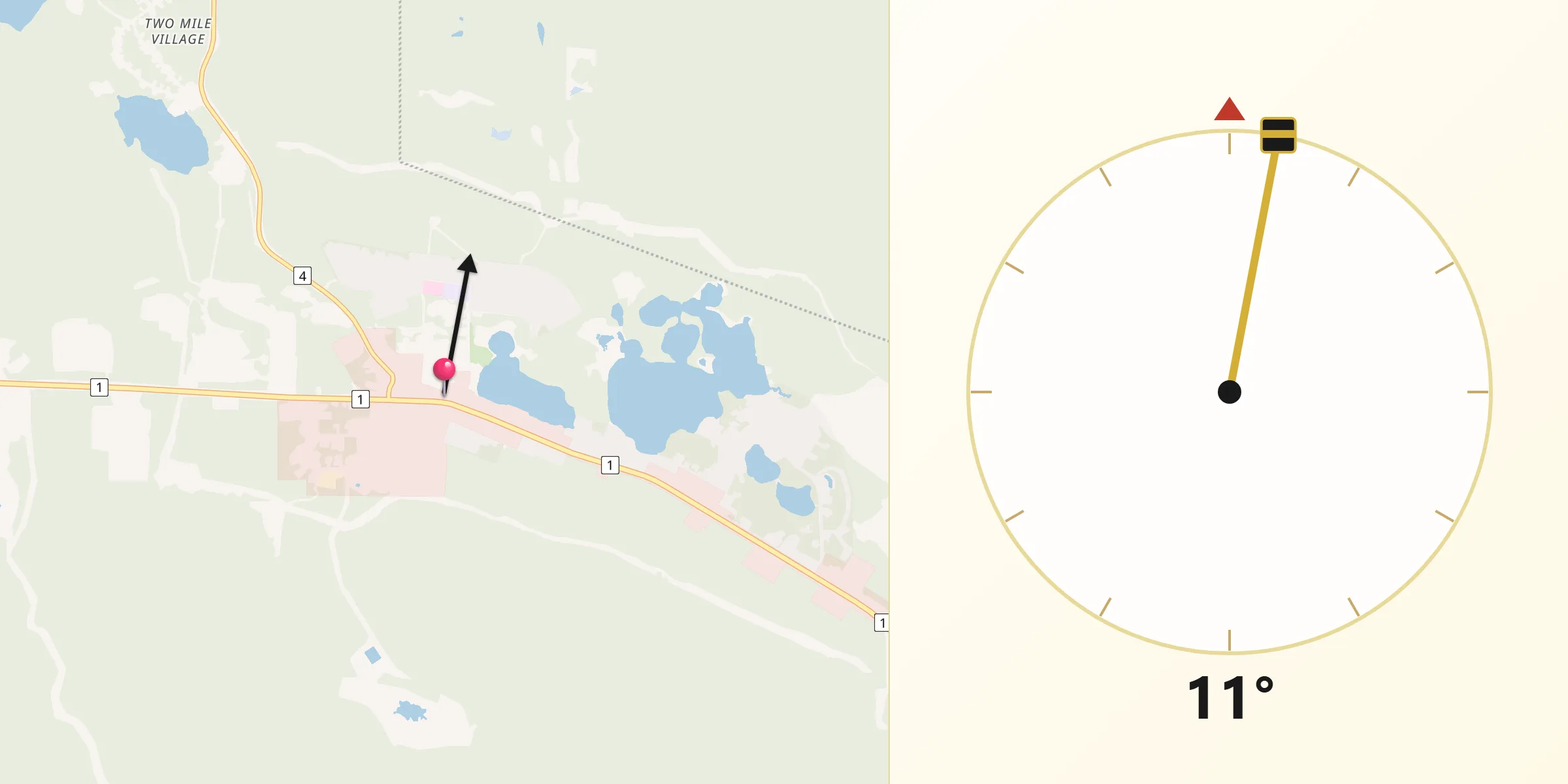 Qibla Direction from Watson Lake
