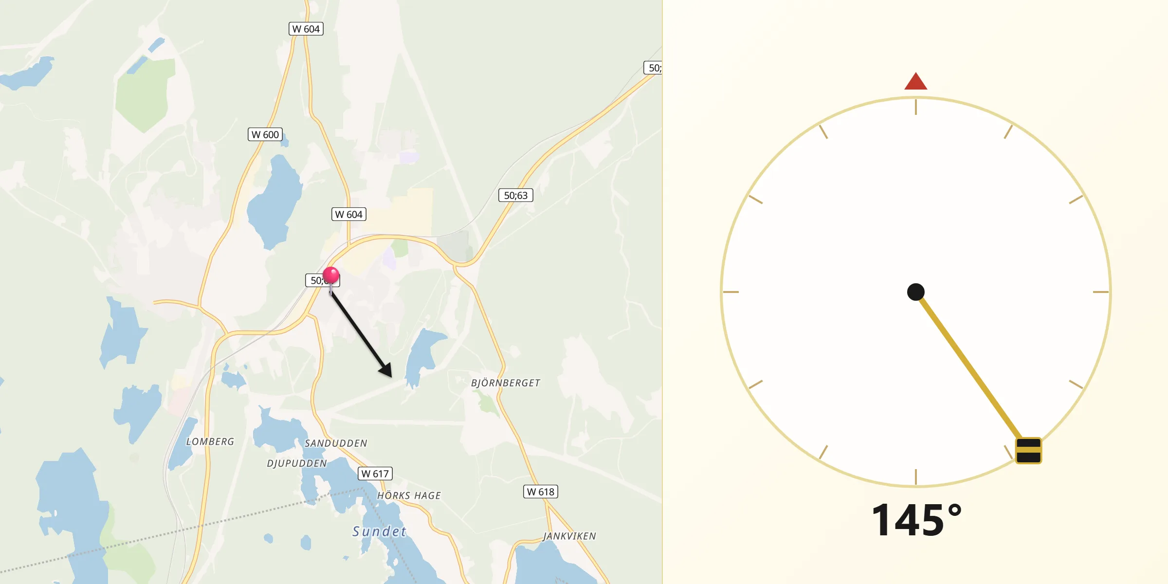 Qibla Riktning från Grängesberg