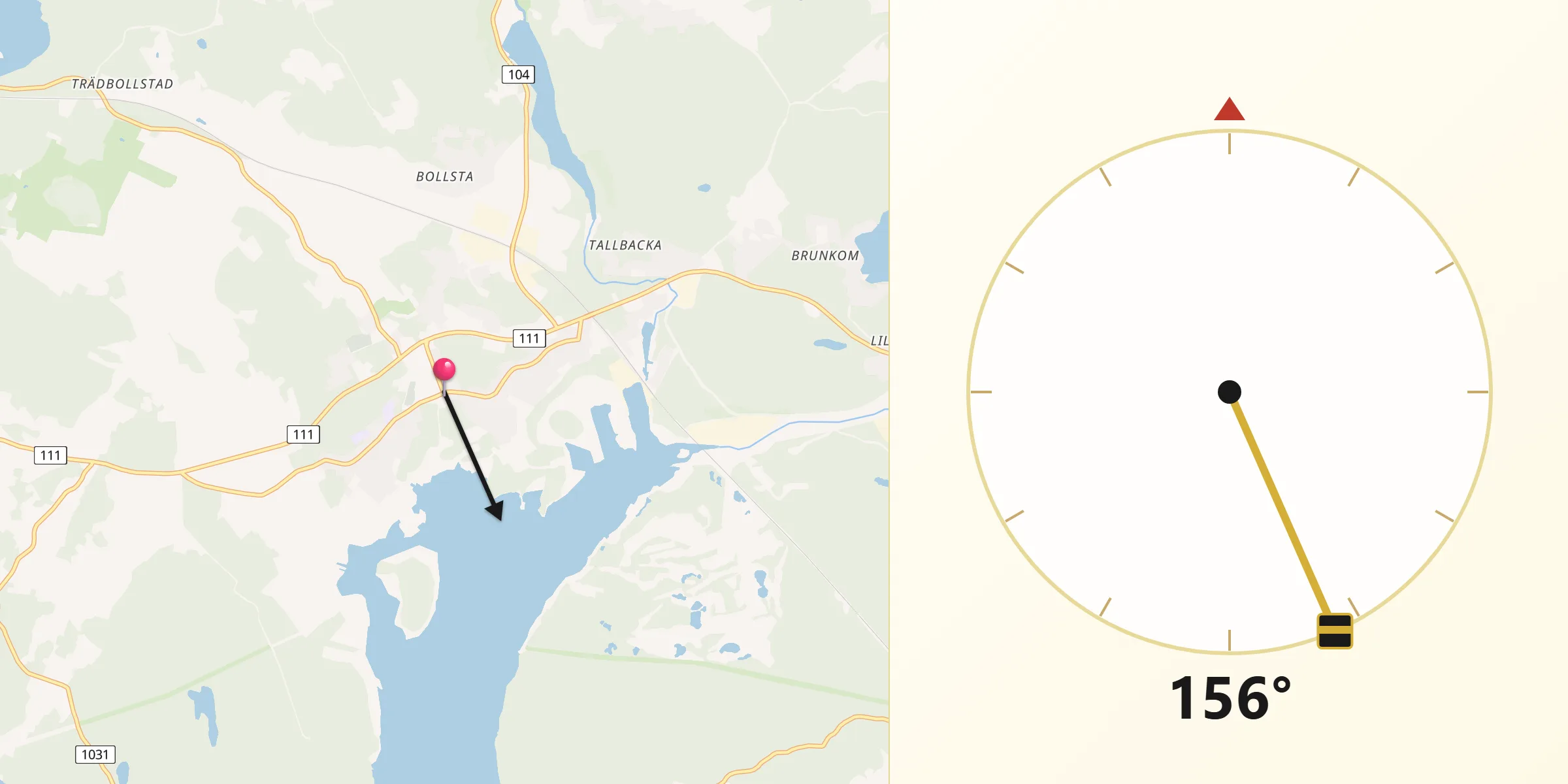 Qibla Riktning från Pohja
