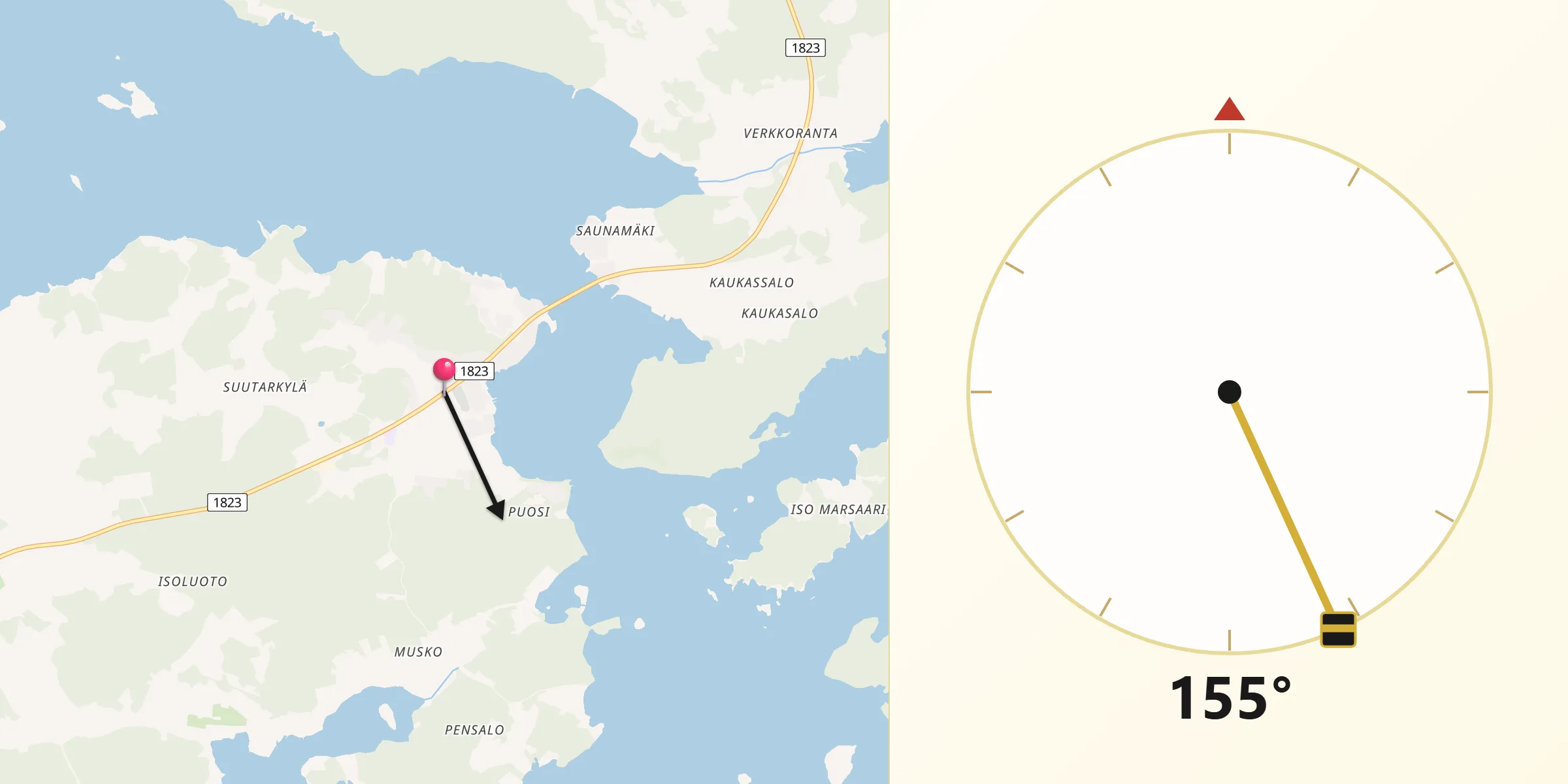 Qibla Riktning från Särkisalo