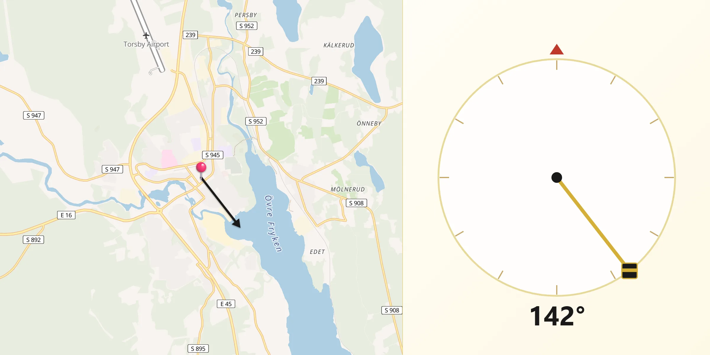Qibla Riktning från Torsby