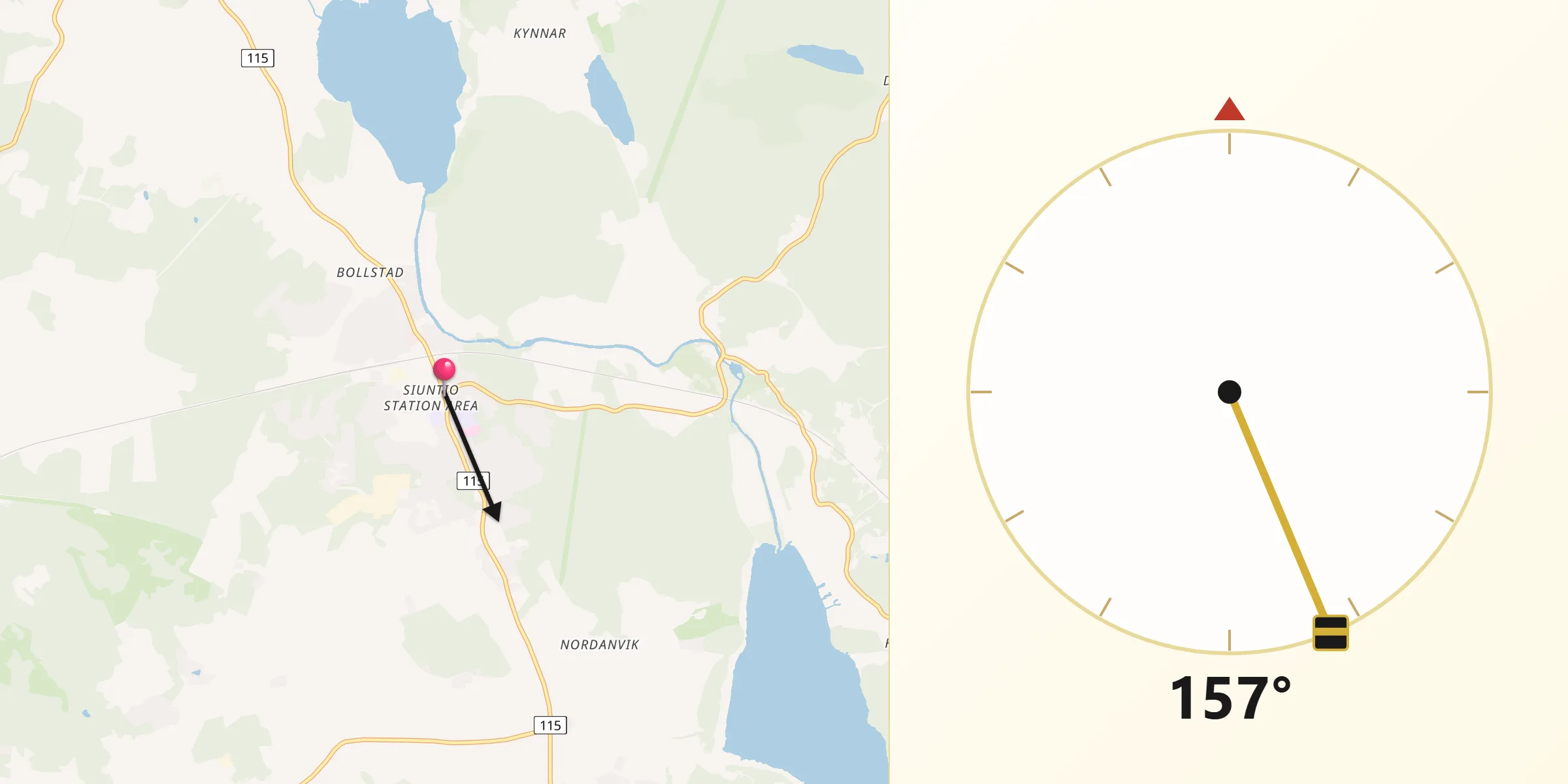 Qibla Riktning från Siuntio
