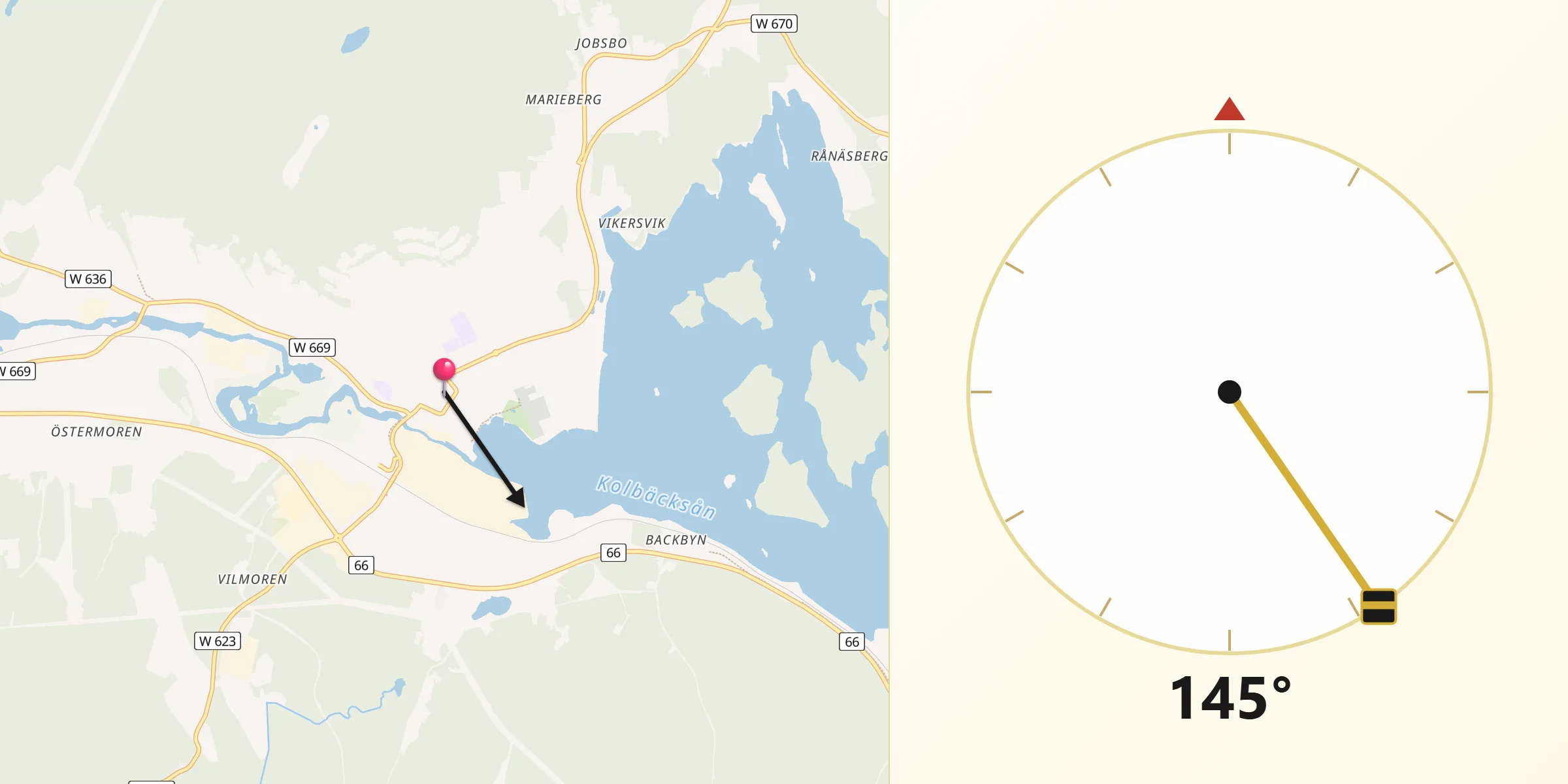 Qibla Riktning från Smedjebacken