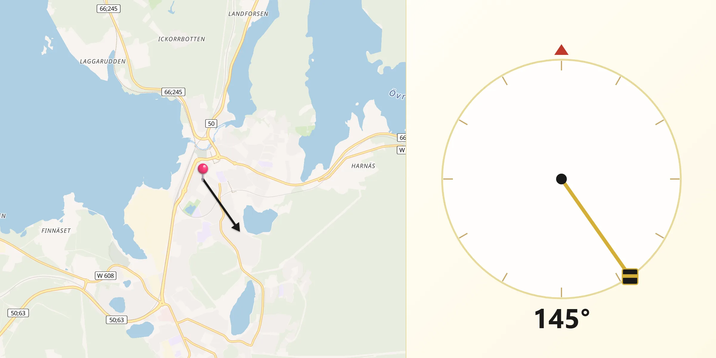 Qibla Riktning från Ludvika