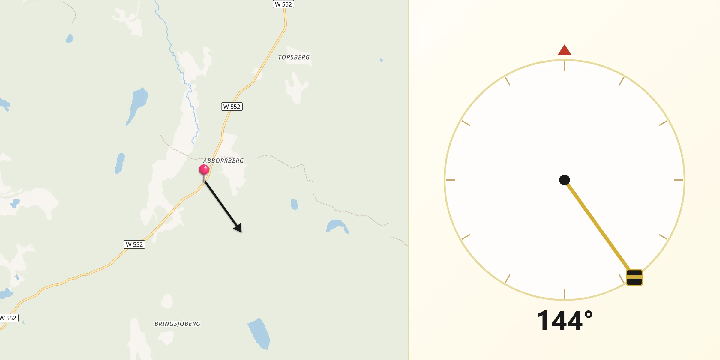 Qibla Riktning från Abborrberget