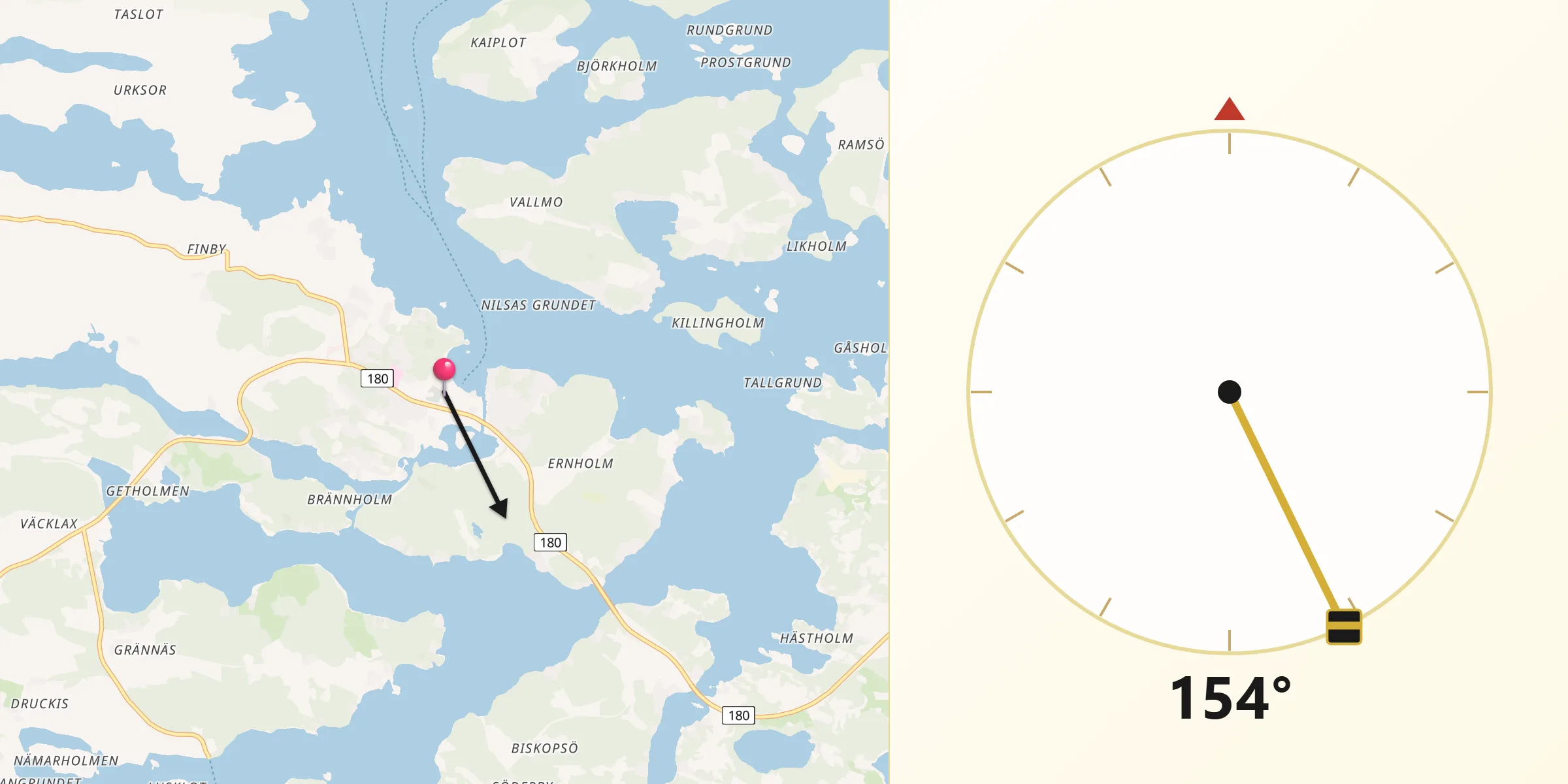 Qibla Riktning från Nagu