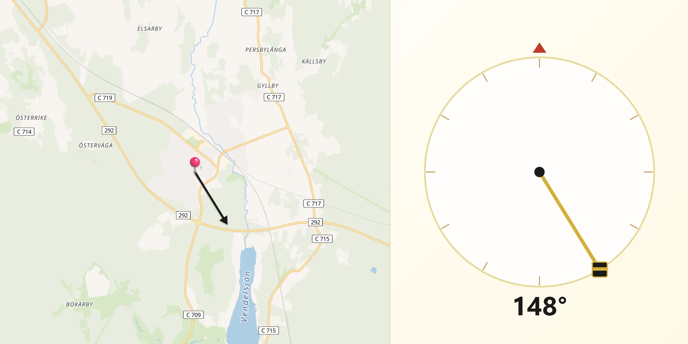 Qibla Riktning från Örbyhus