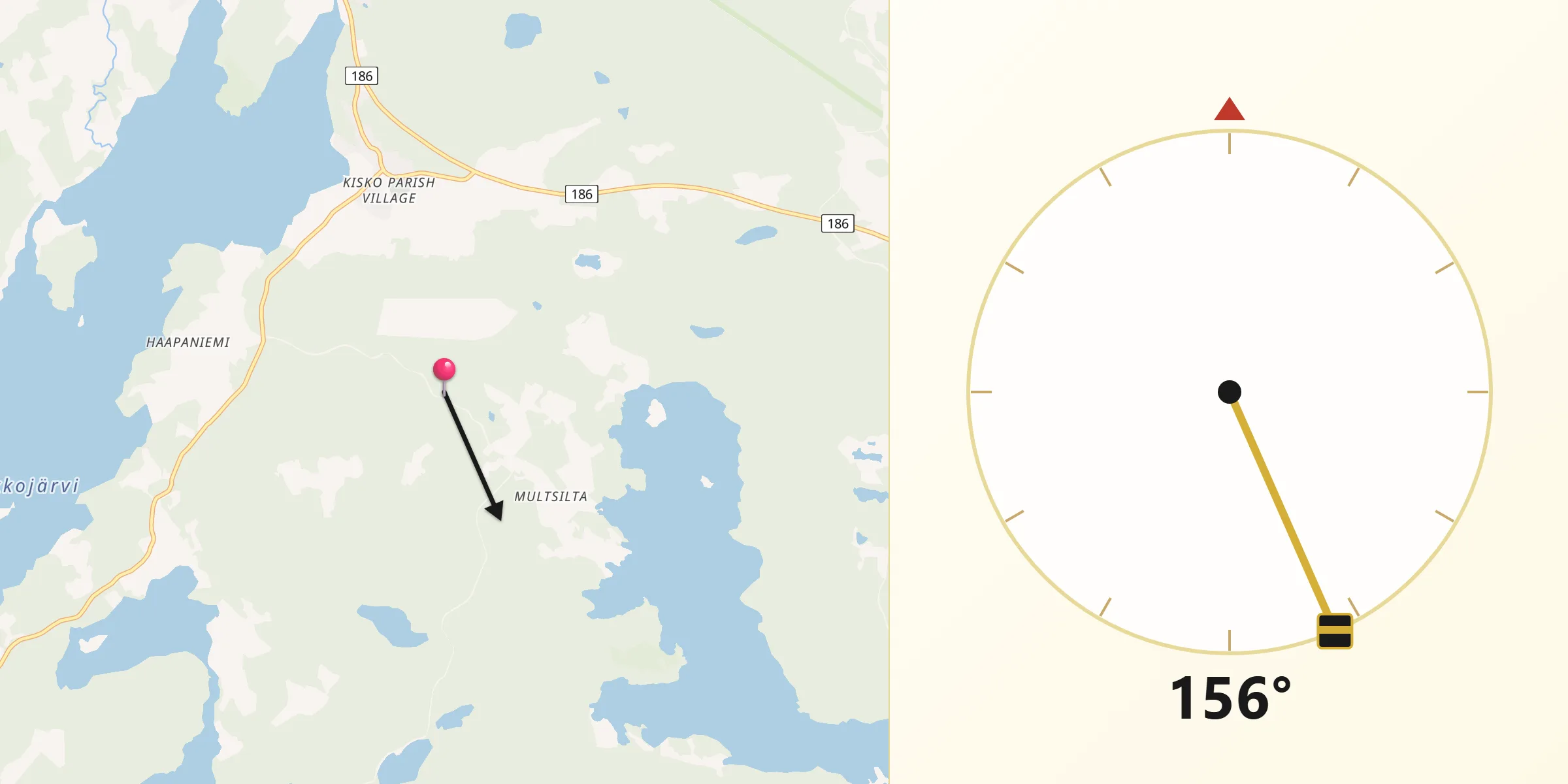 Qibla Riktning från Kisko