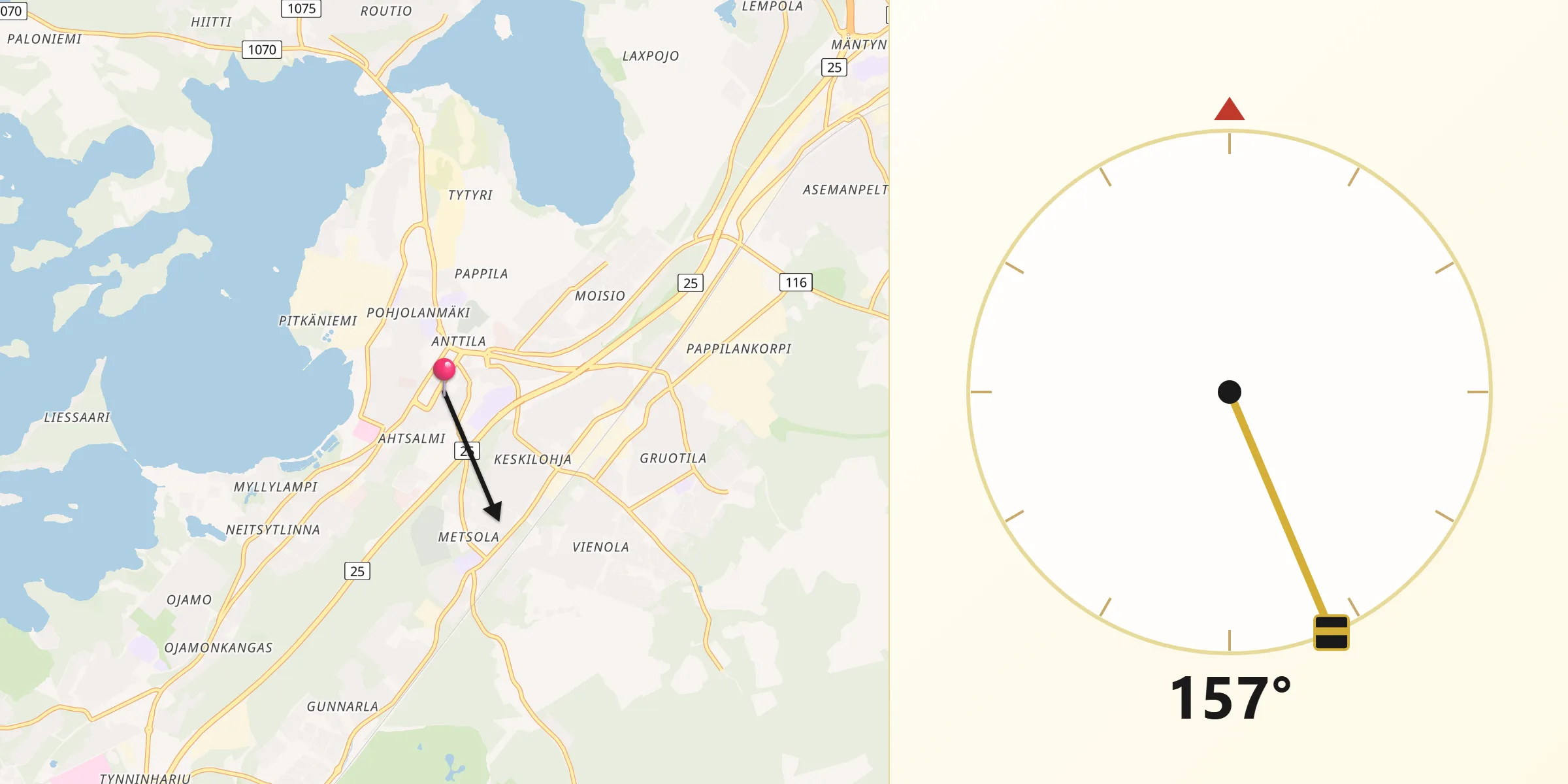 Qibla Riktning från Lojo
