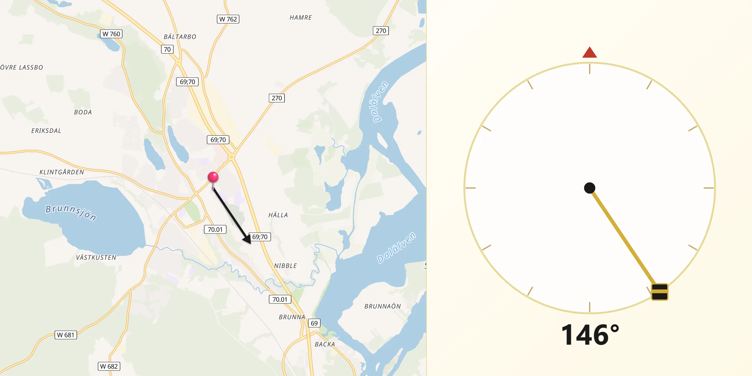 Qibla Riktning från Hedemora