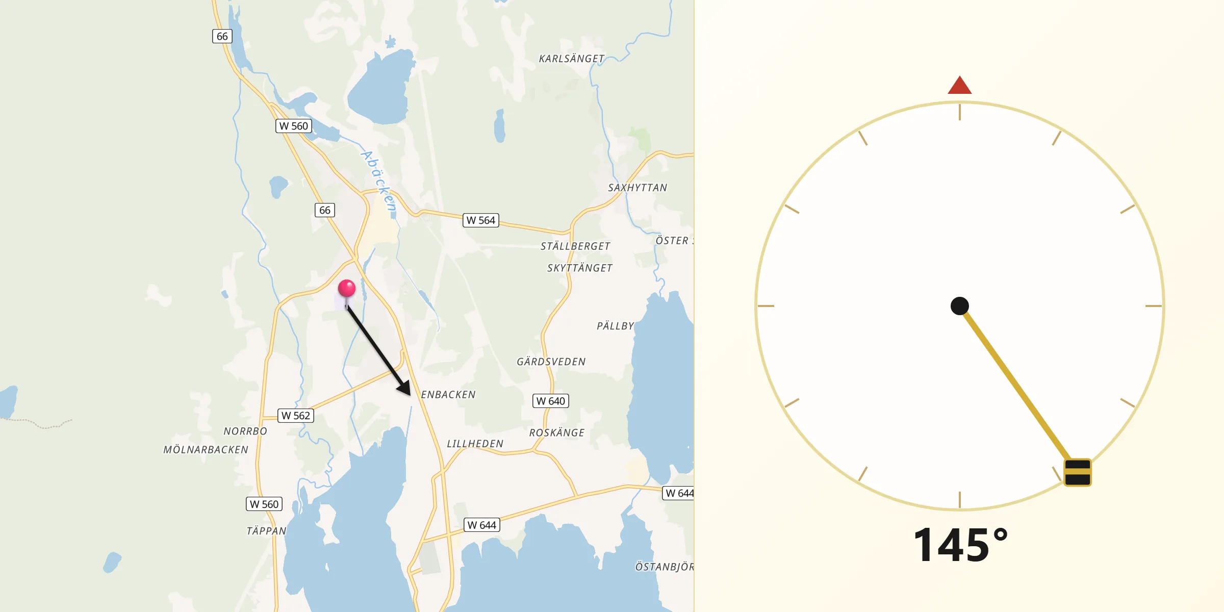 Qibla Riktning från Nyhammar