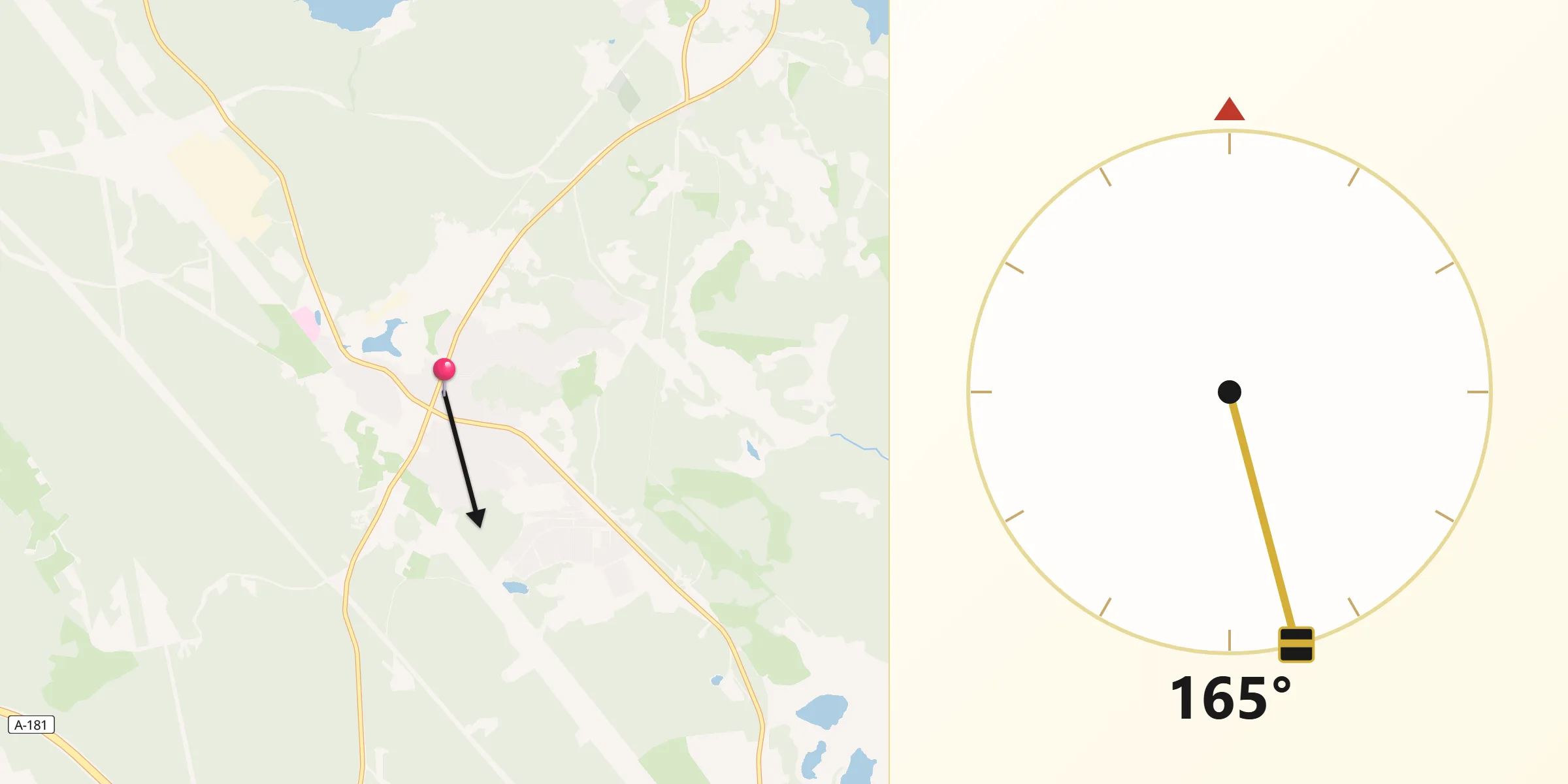 Направление Киблы из Первомайское