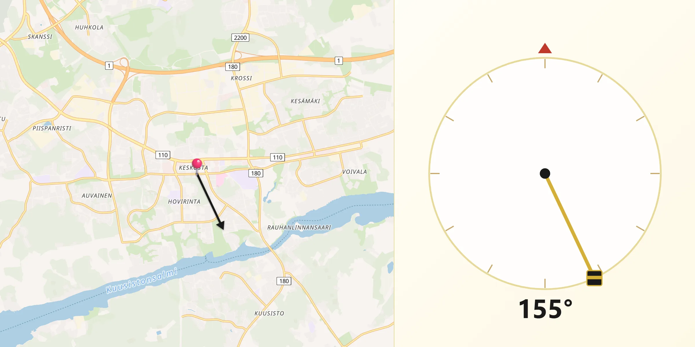 Qibla Riktning från S:t Karins