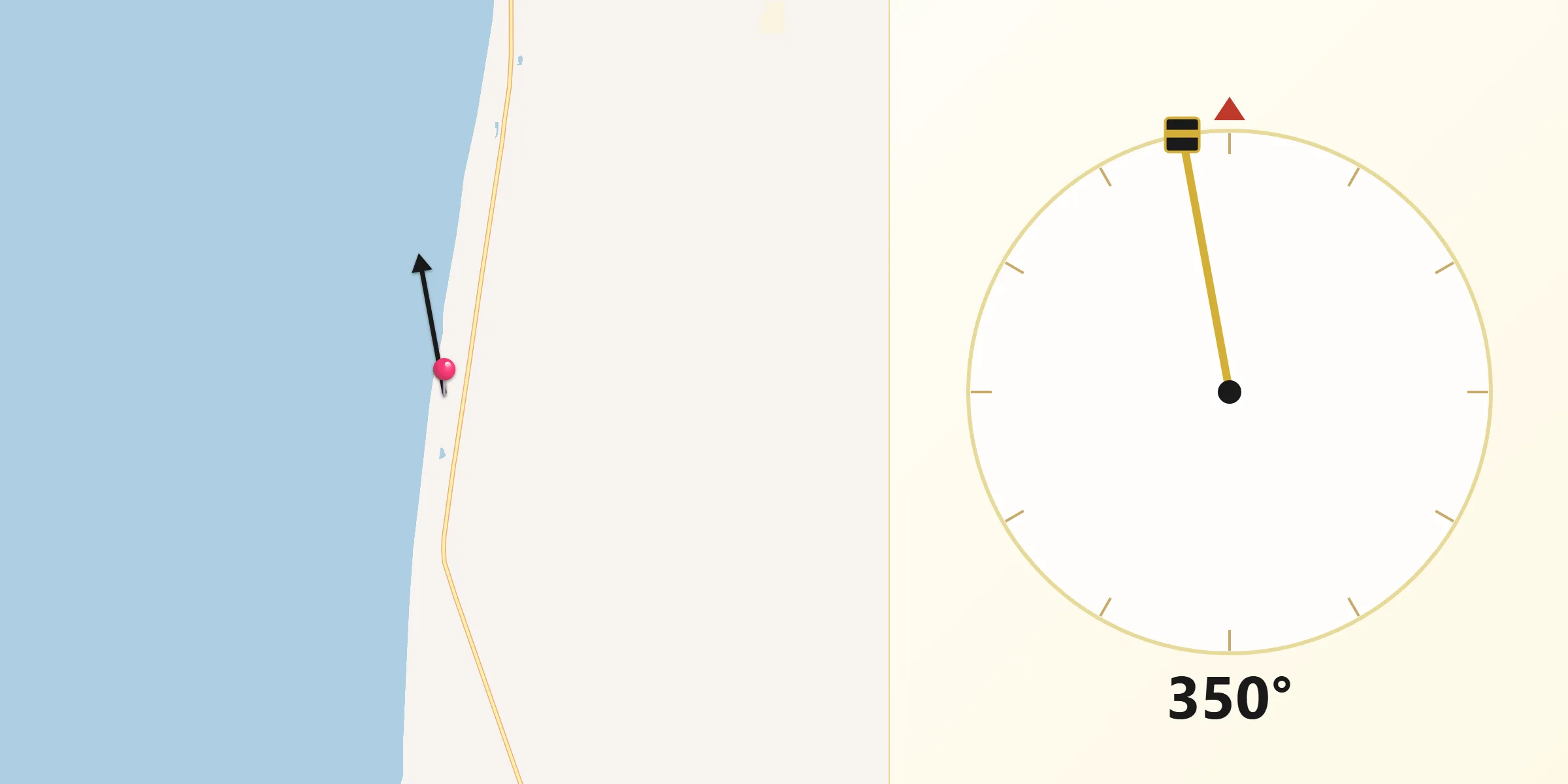 Qibla Direction from Kalifornsky