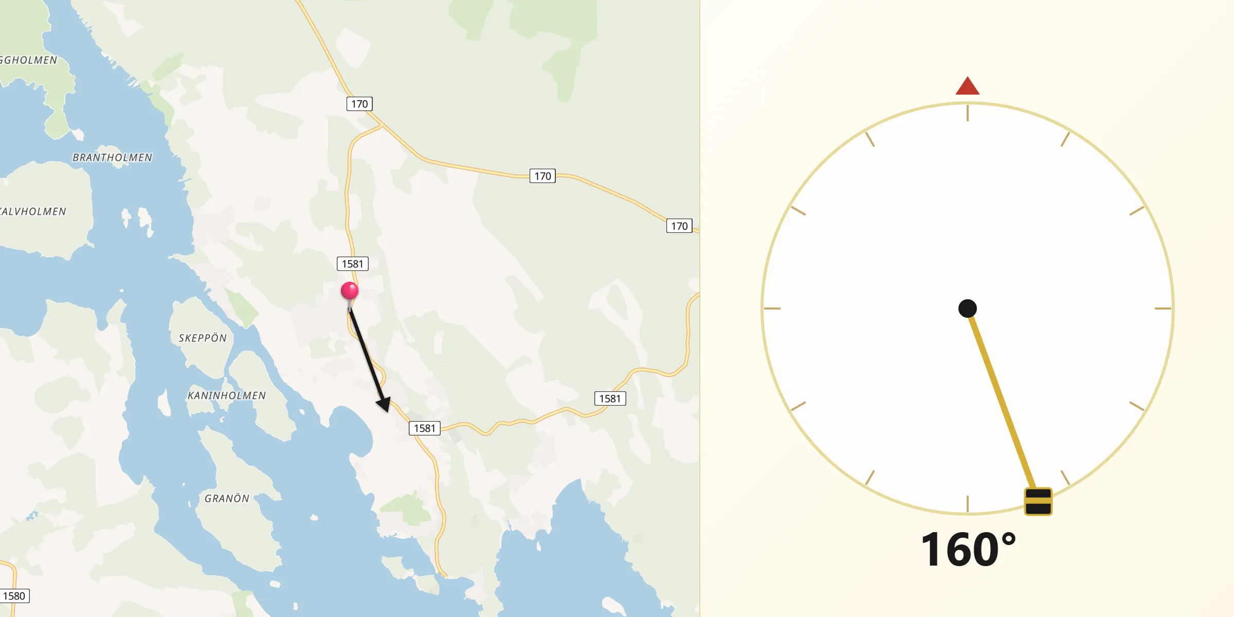 Qibla Riktning från Pernå
