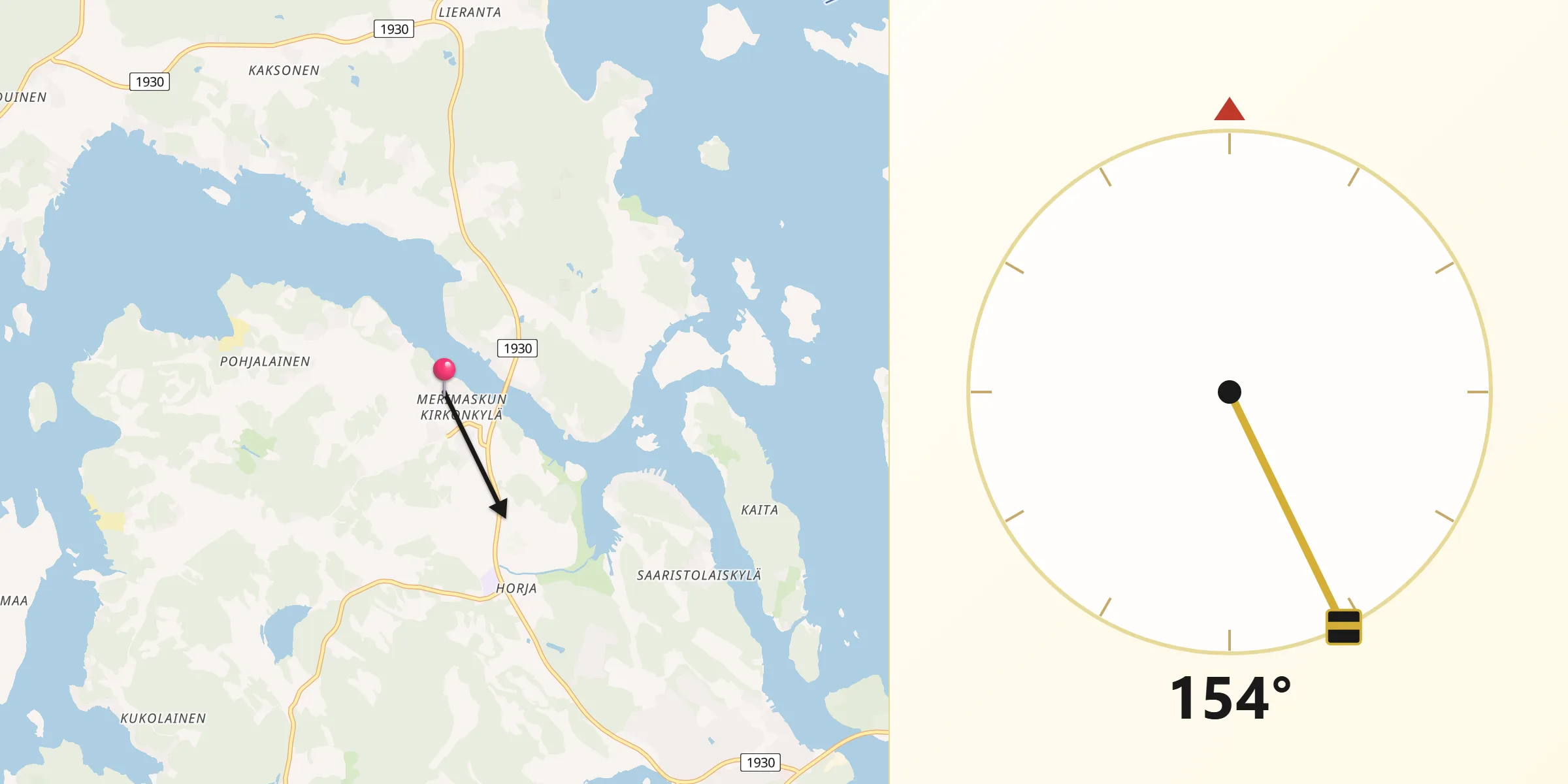 Qibla Riktning från Merimasku