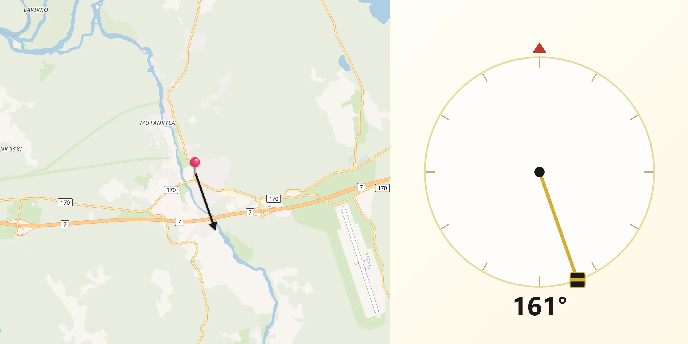 Qibla Riktning från Pyhtää