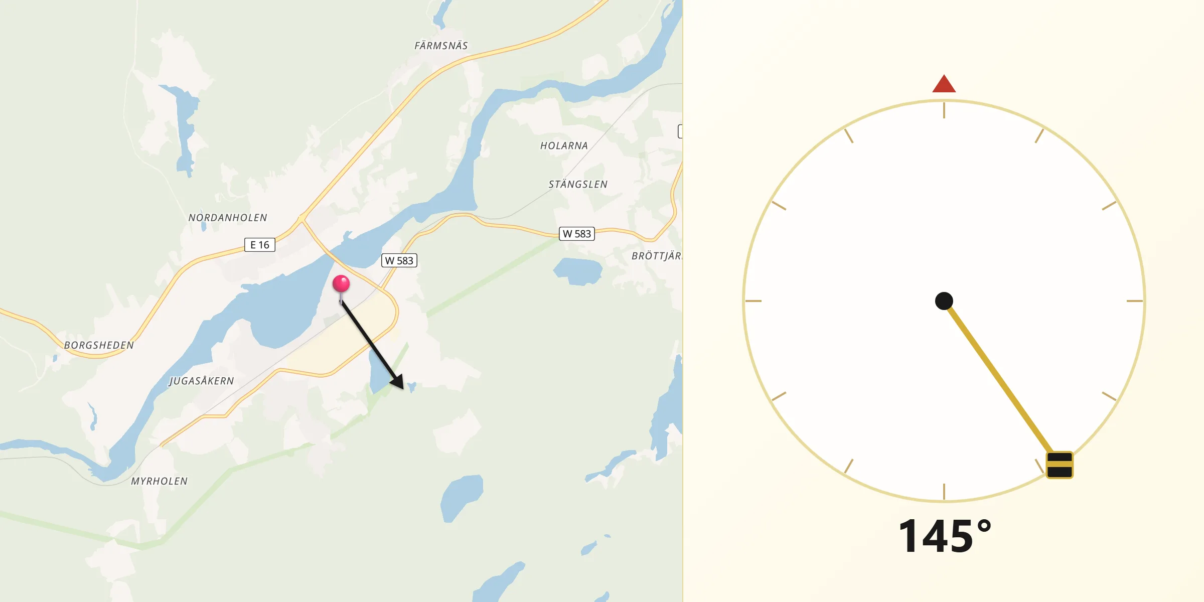 Qibla Riktning från Mockfjärd