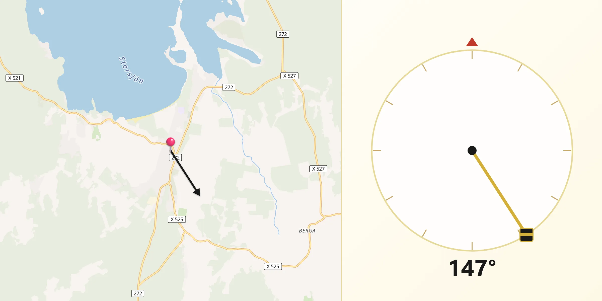 Qibla Riktning från Årsunda