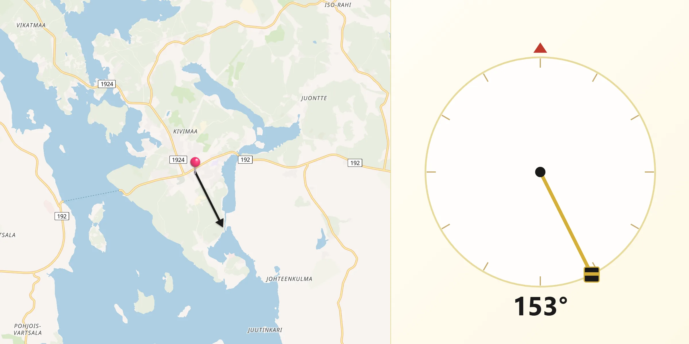Qibla Riktning från Kustavi
