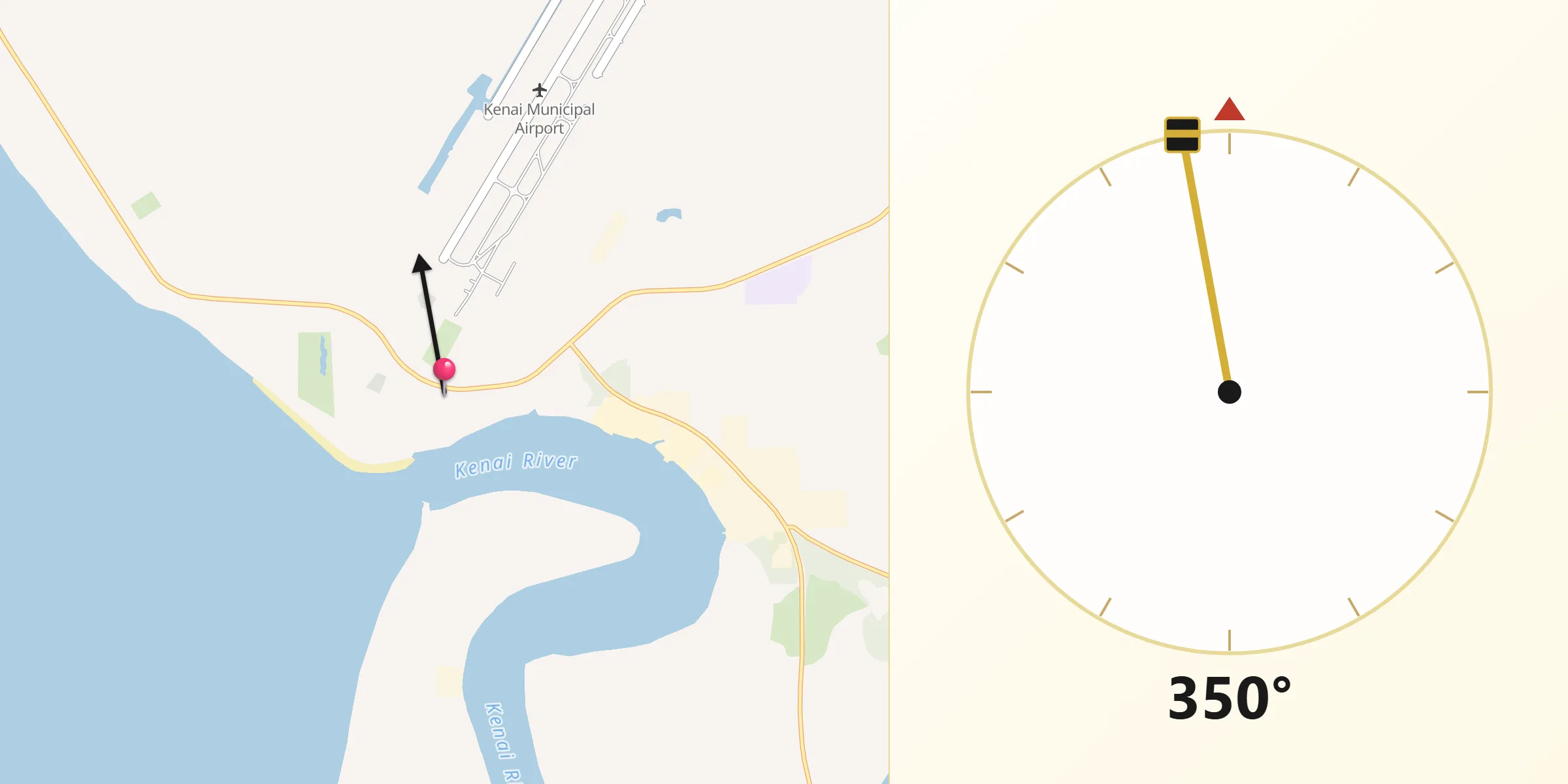 Qibla Direction from Kenai
