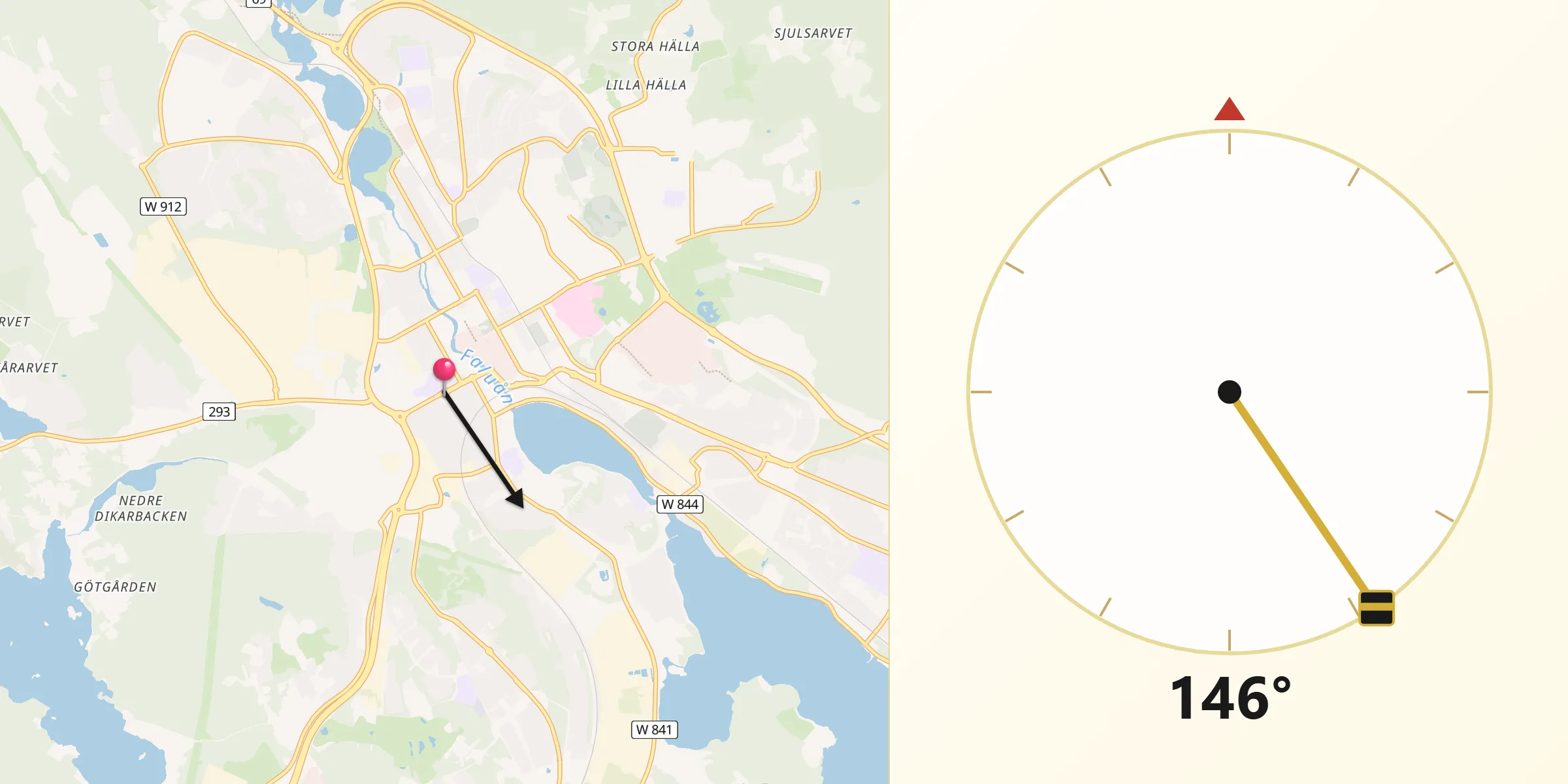 Qibla Riktning från Falun
