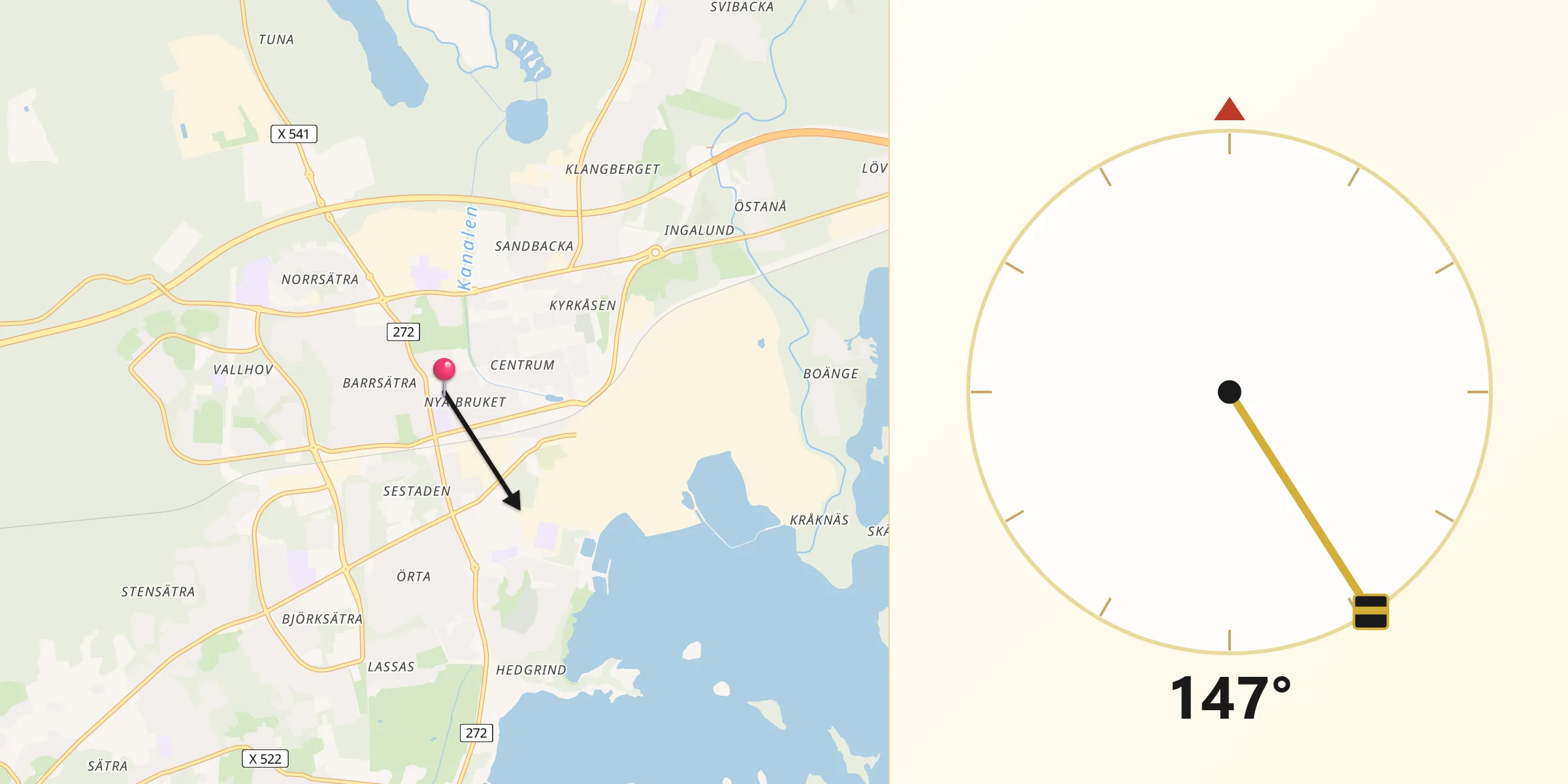 Qibla Riktning från Sandviken