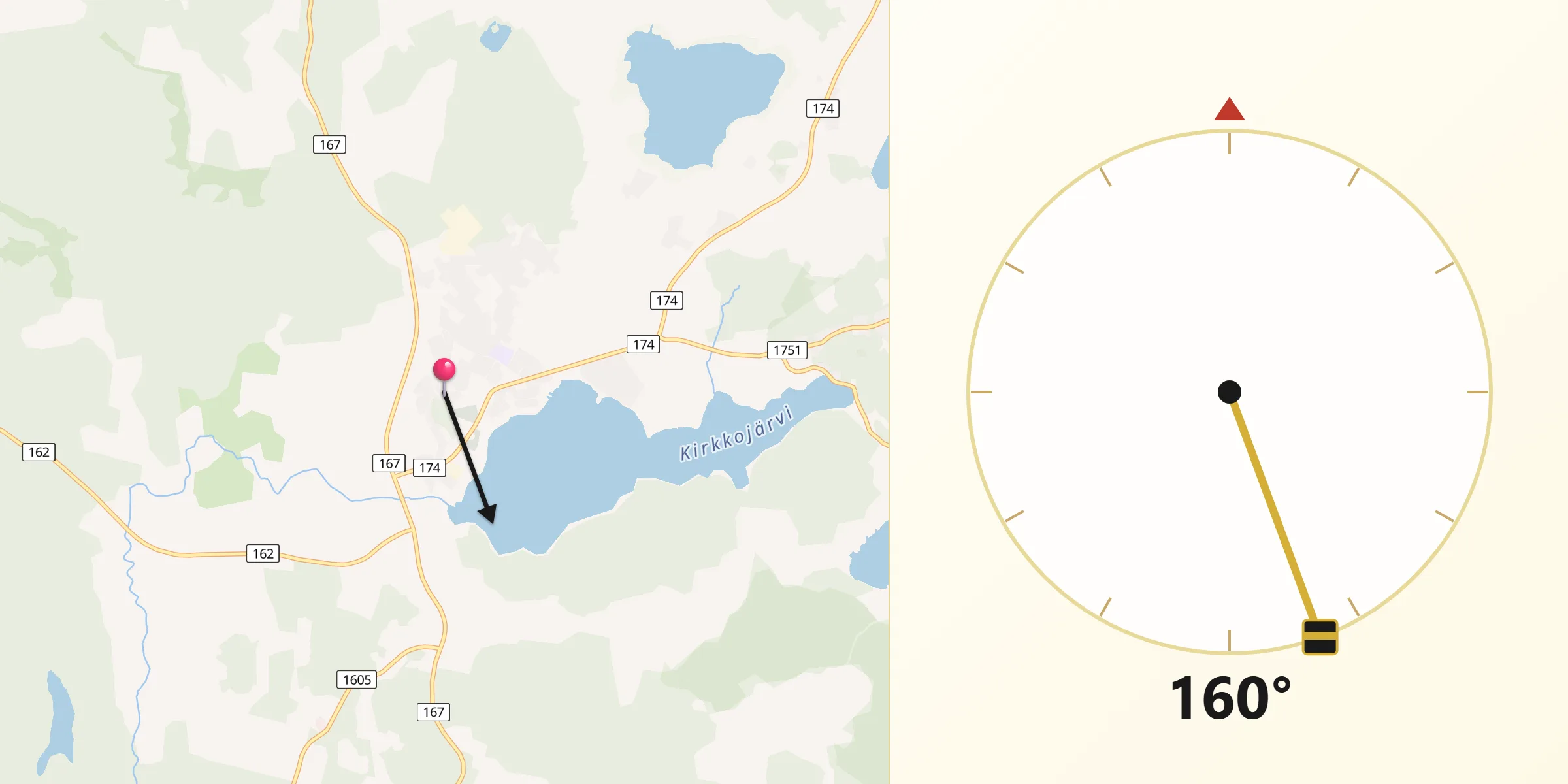 Qibla Riktning från Myrskylä