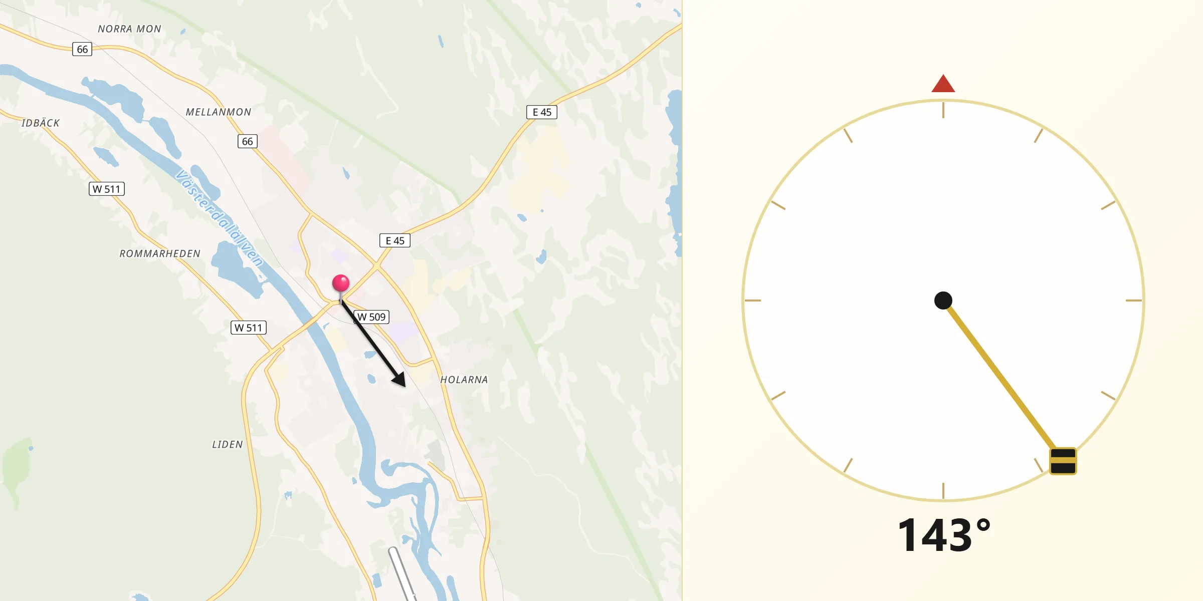 Qibla Riktning från Malung