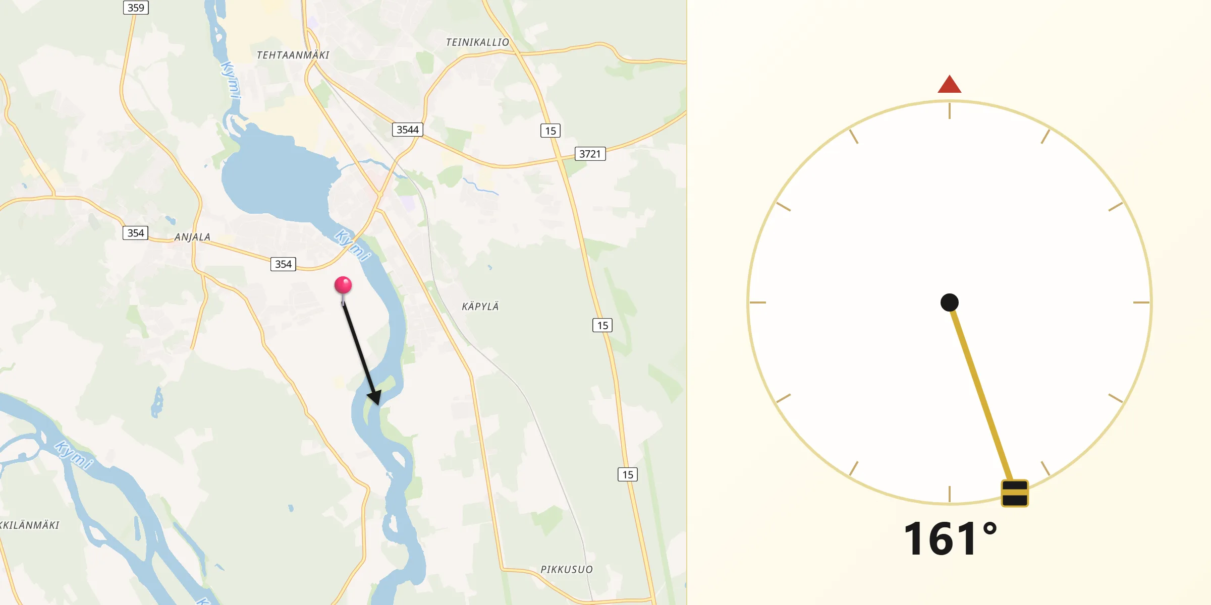 Qibla Riktning från Anjala
