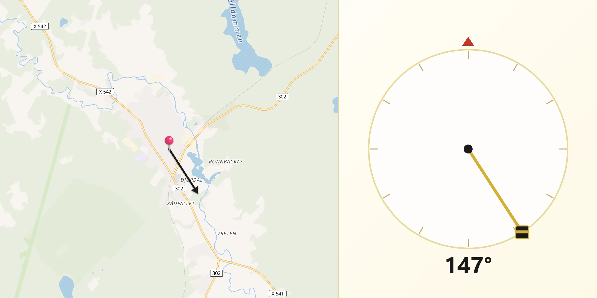 Qibla Riktning från Järbo