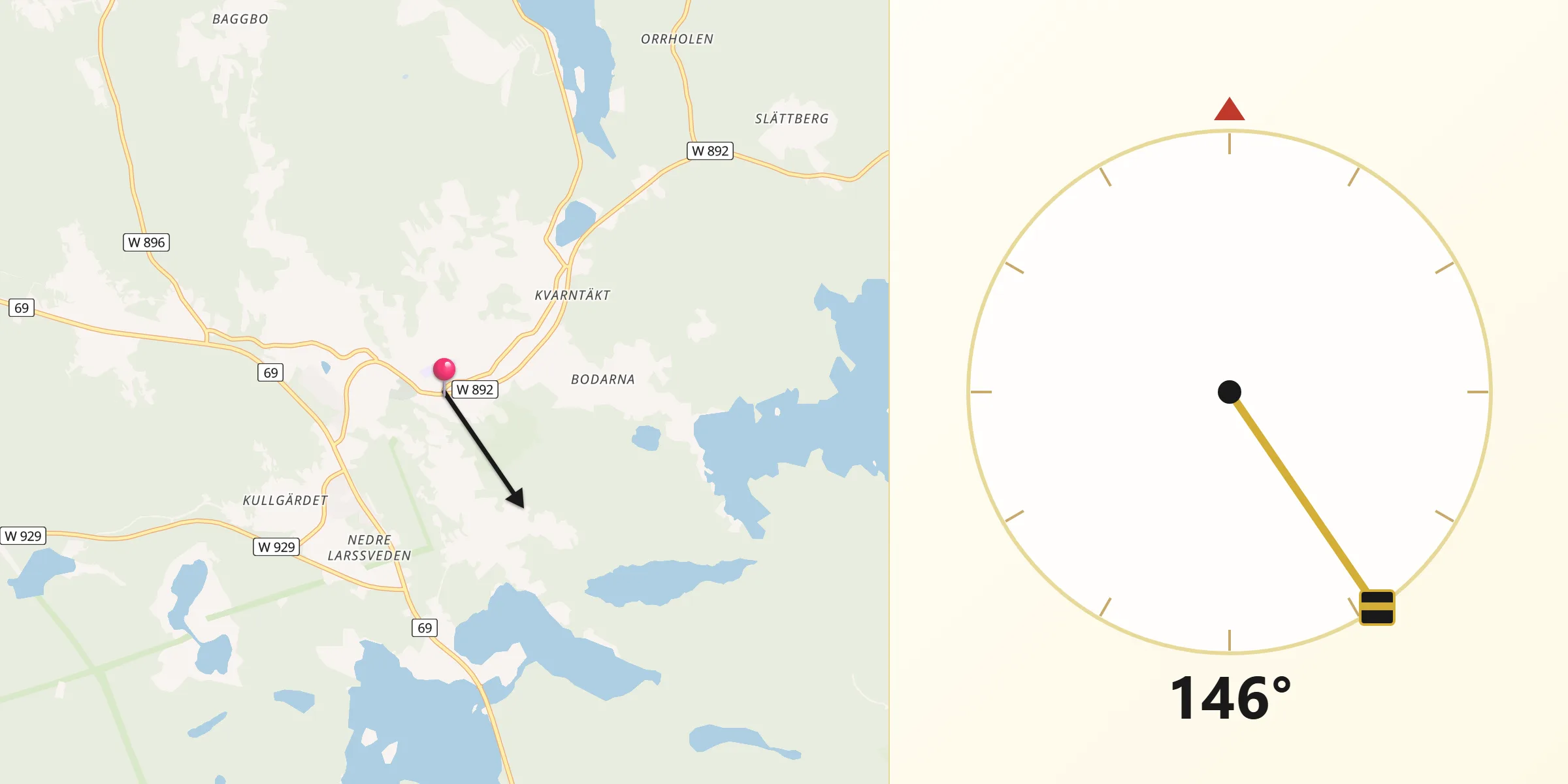 Qibla Riktning från Bjursås